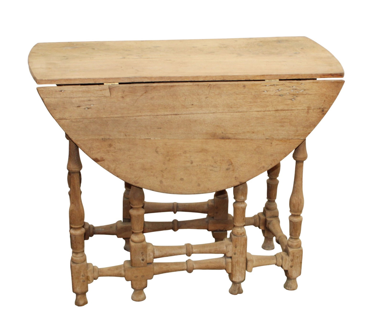 English gateleg drop side table in oak with bleached finish (1 of 5)
