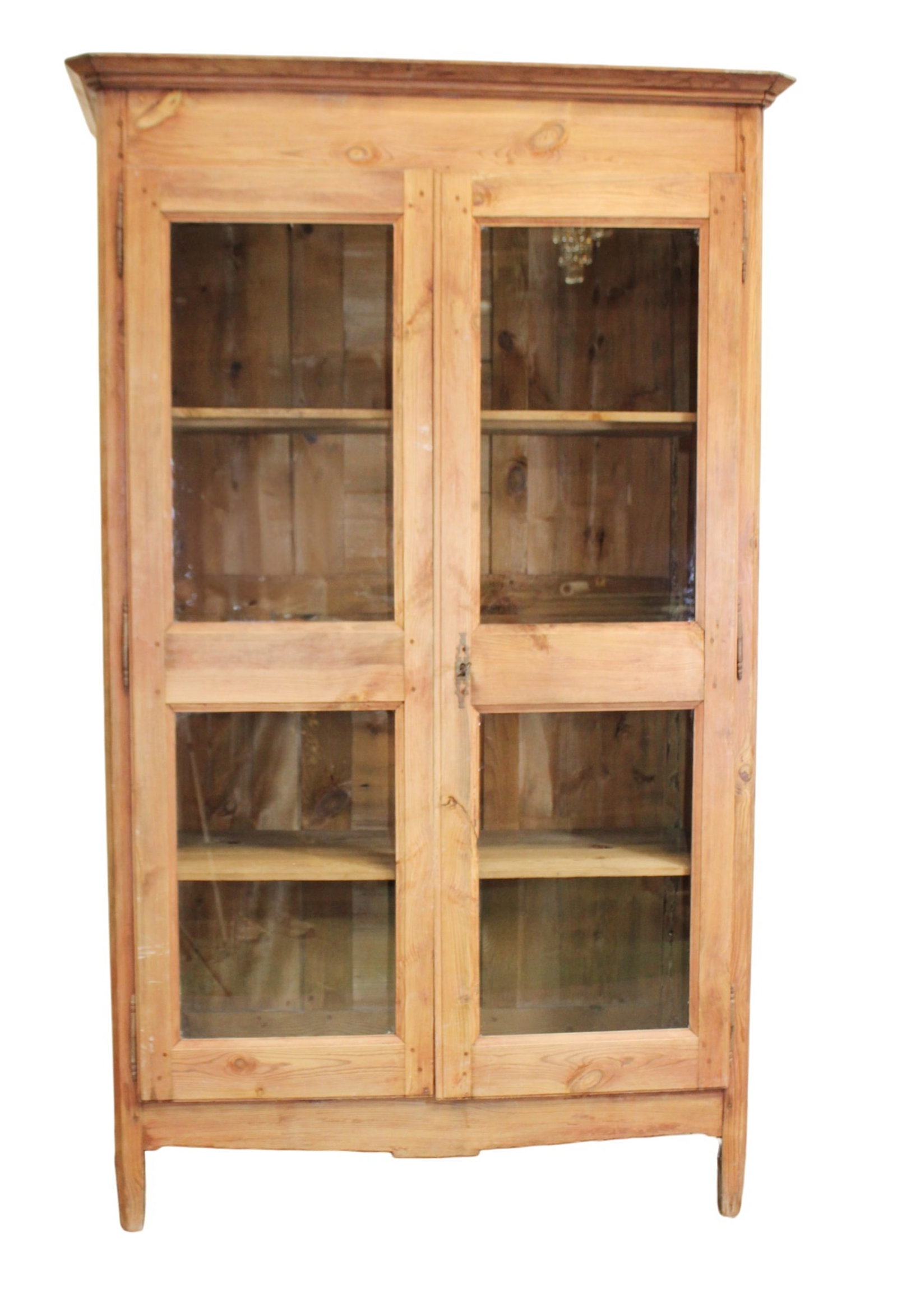 French Louis Philippe 2 door bookcase in pine (1 of 12)