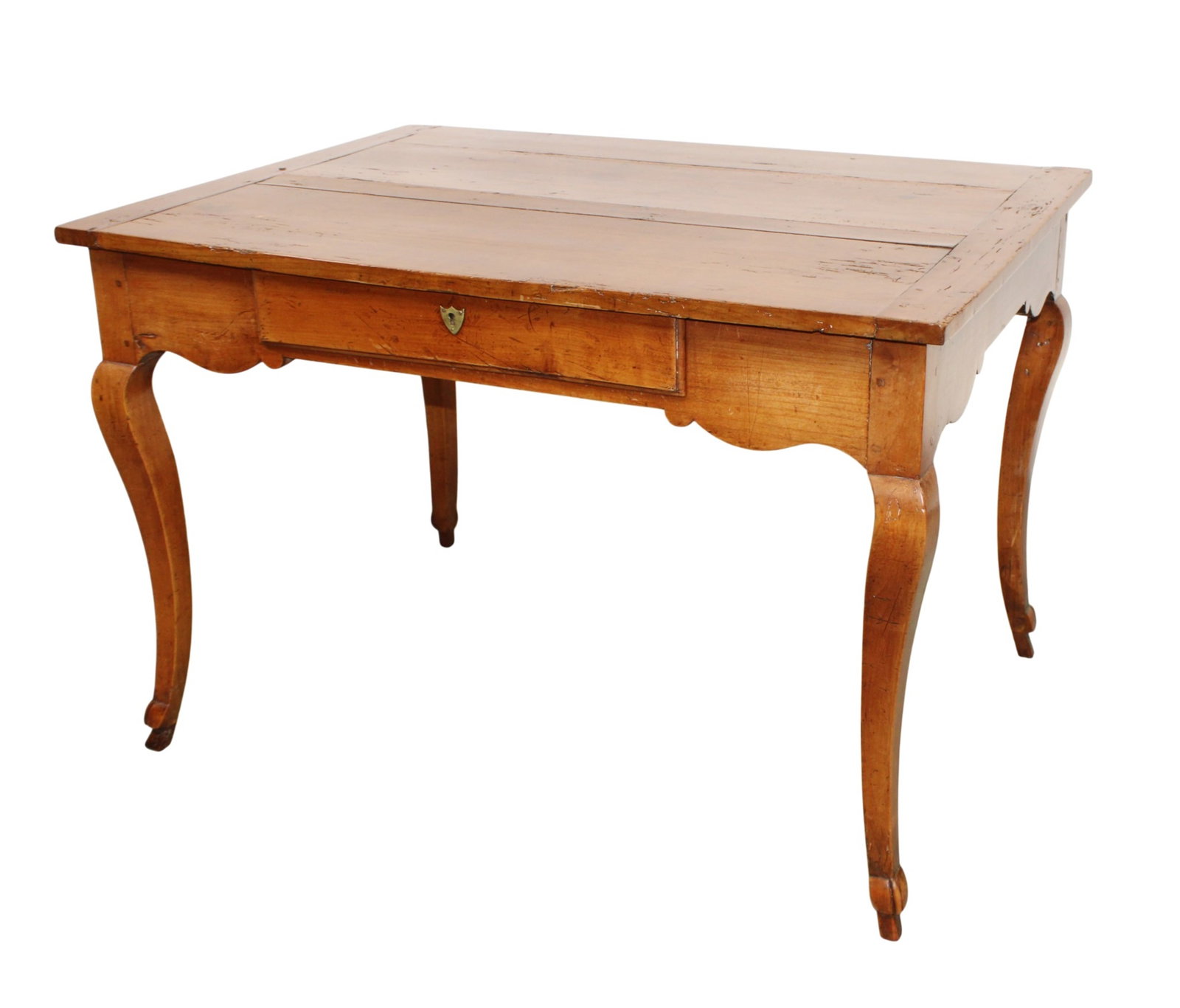 French Provincial single drawer desk on cabriole legs (1 of 7)