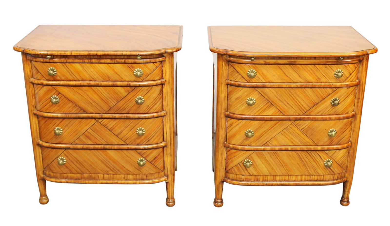 Pair of Continental faux wood grain painted commodes (1 of 8)