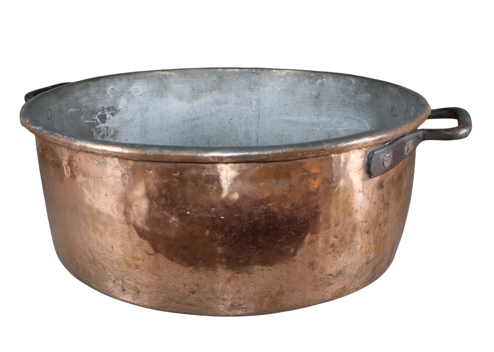 Very large French copper cauldron with iron handles (1 of 11)
