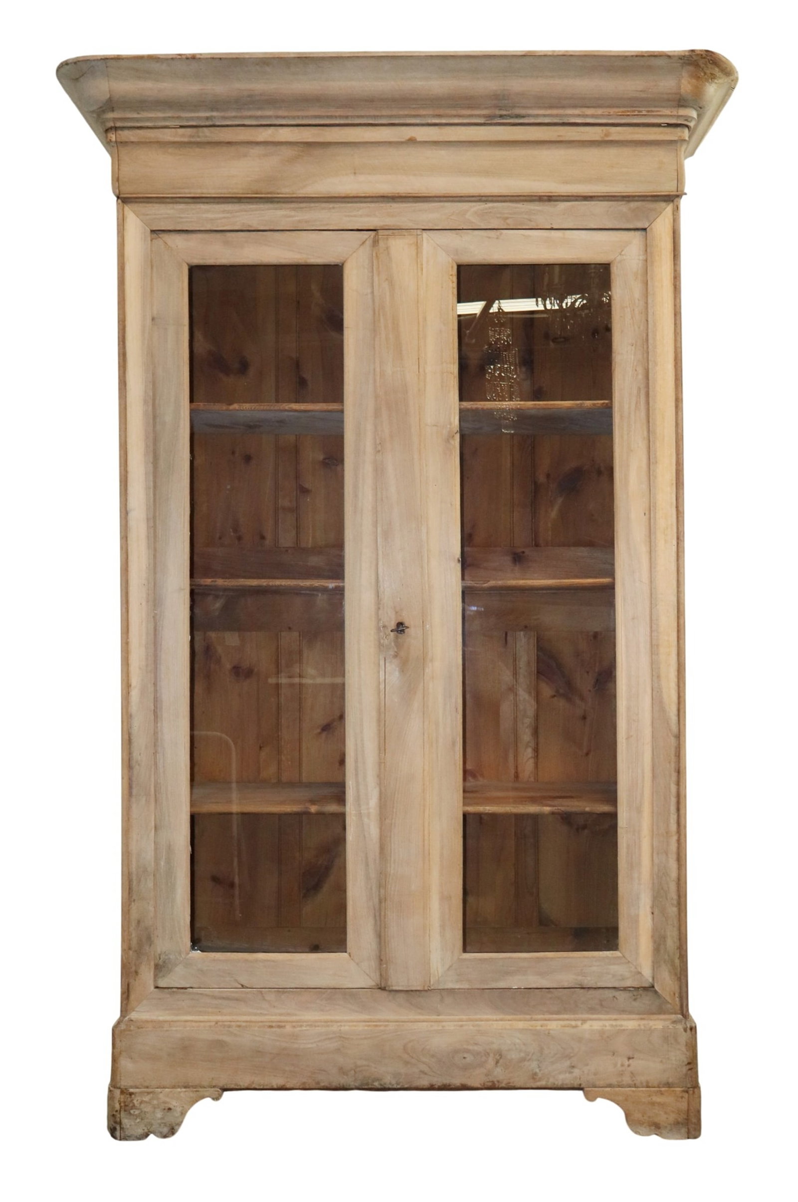 French Louis Philippe 2 door bookcase in bleached walnut (1 of 10)