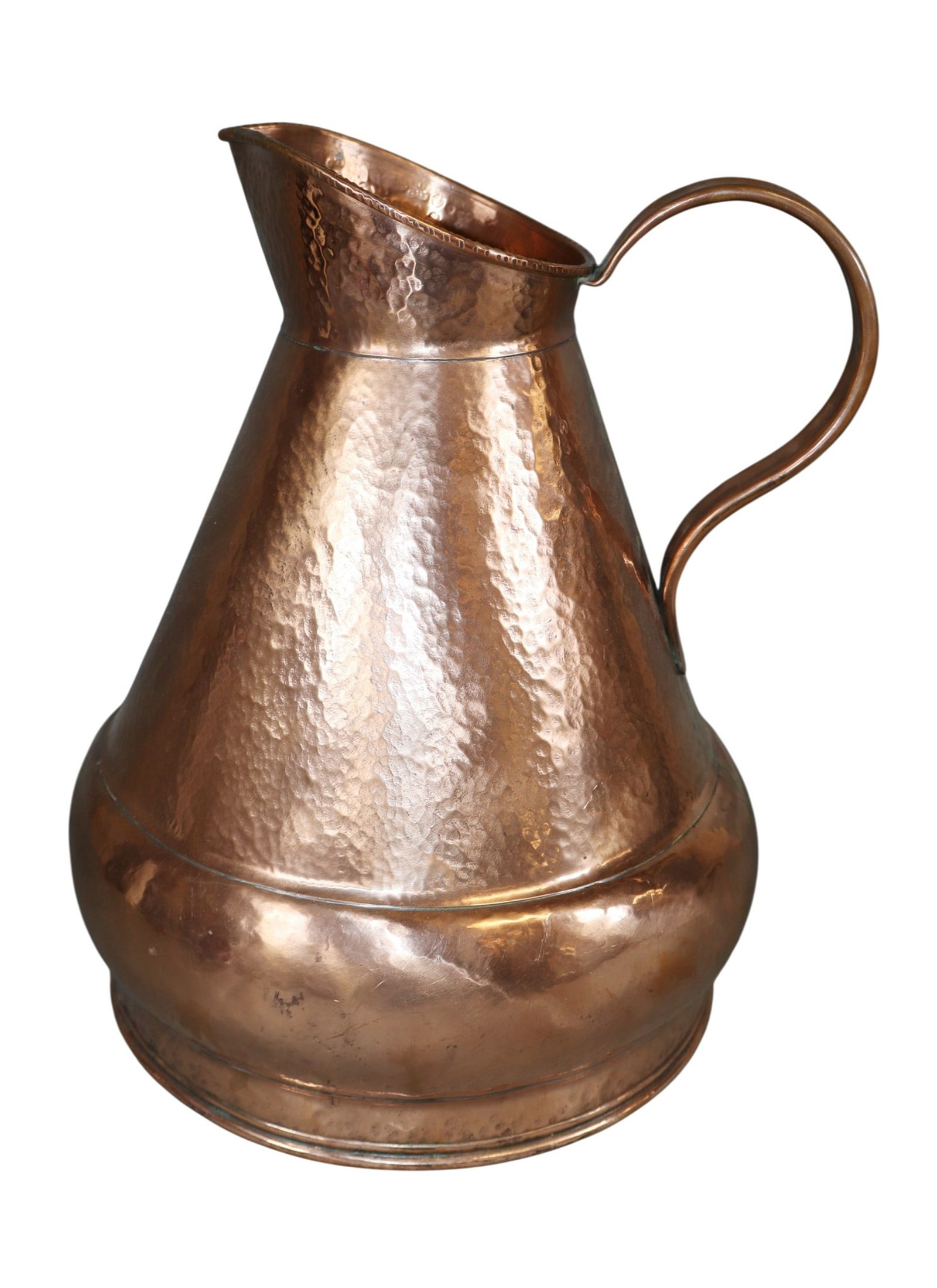 Large French hammered copper wine pitcher (1 of 8)