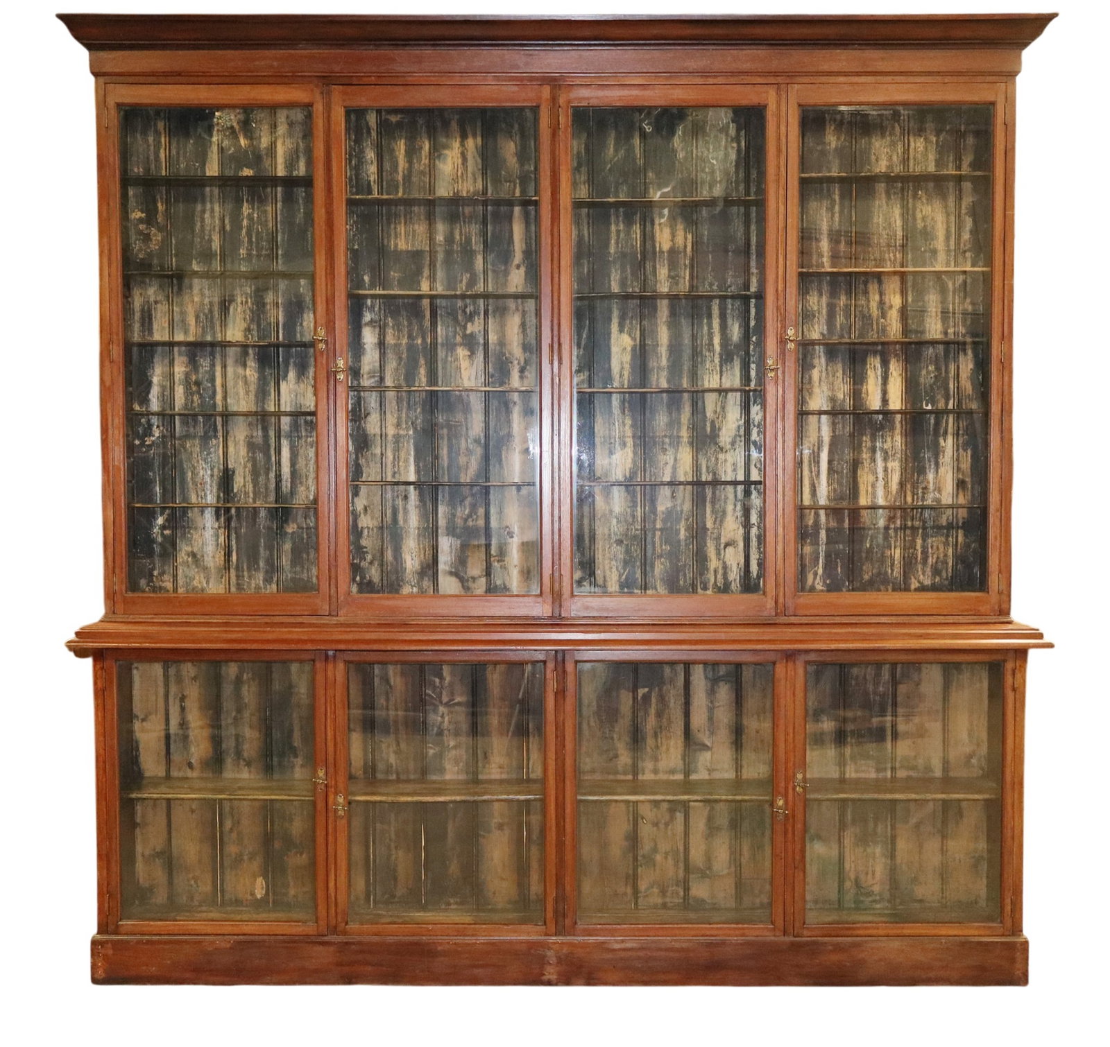 English pharmacy cabinet/bookcase with glass paned doors in mahogany (1 of 10)