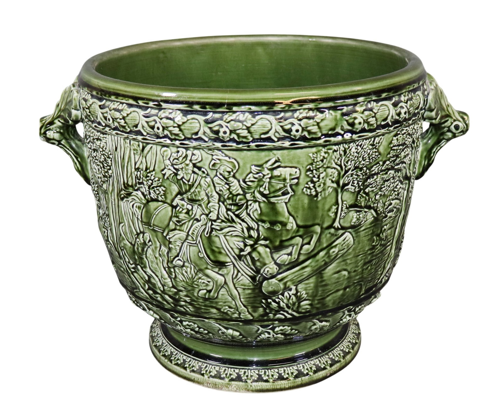 French glazed ceramic cache pot (1 of 10)