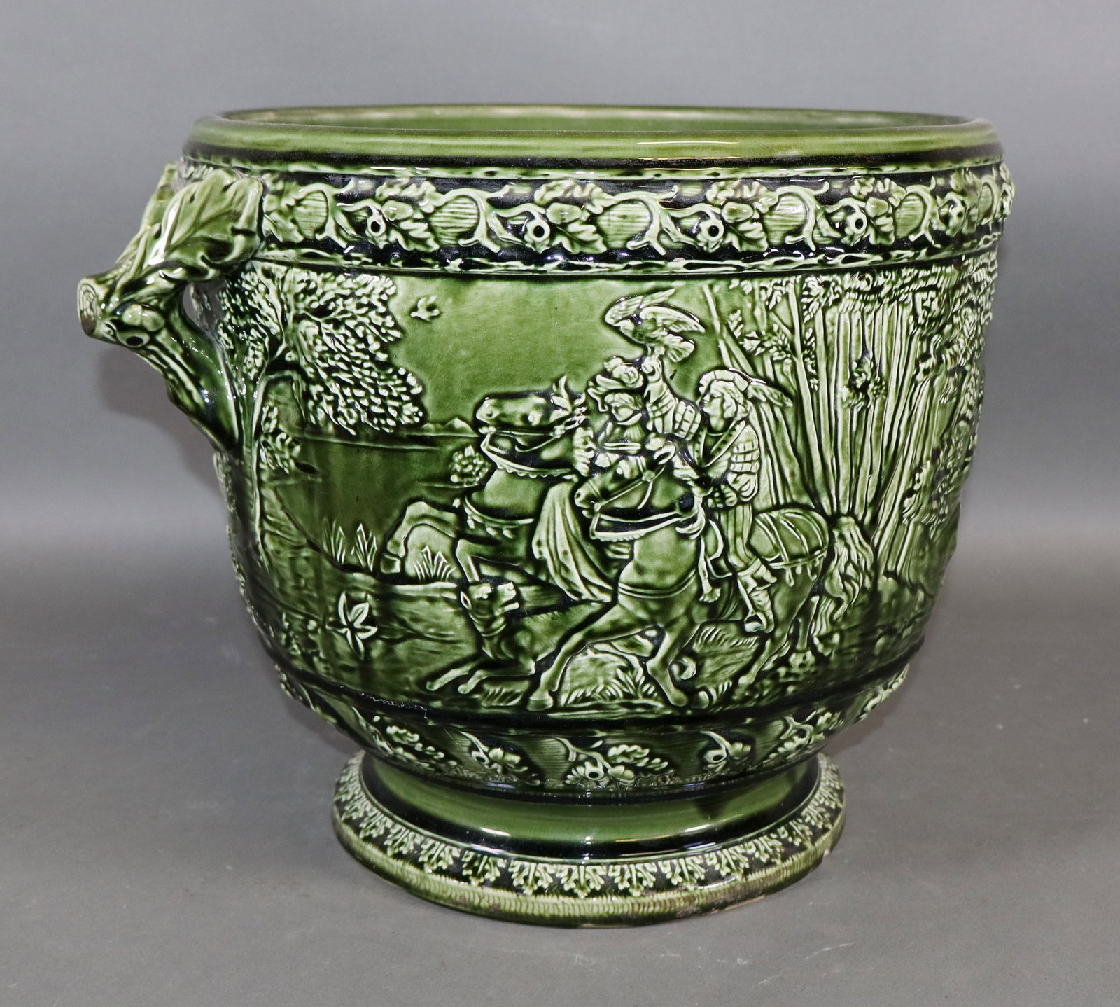 French glazed ceramic cache pot - 6