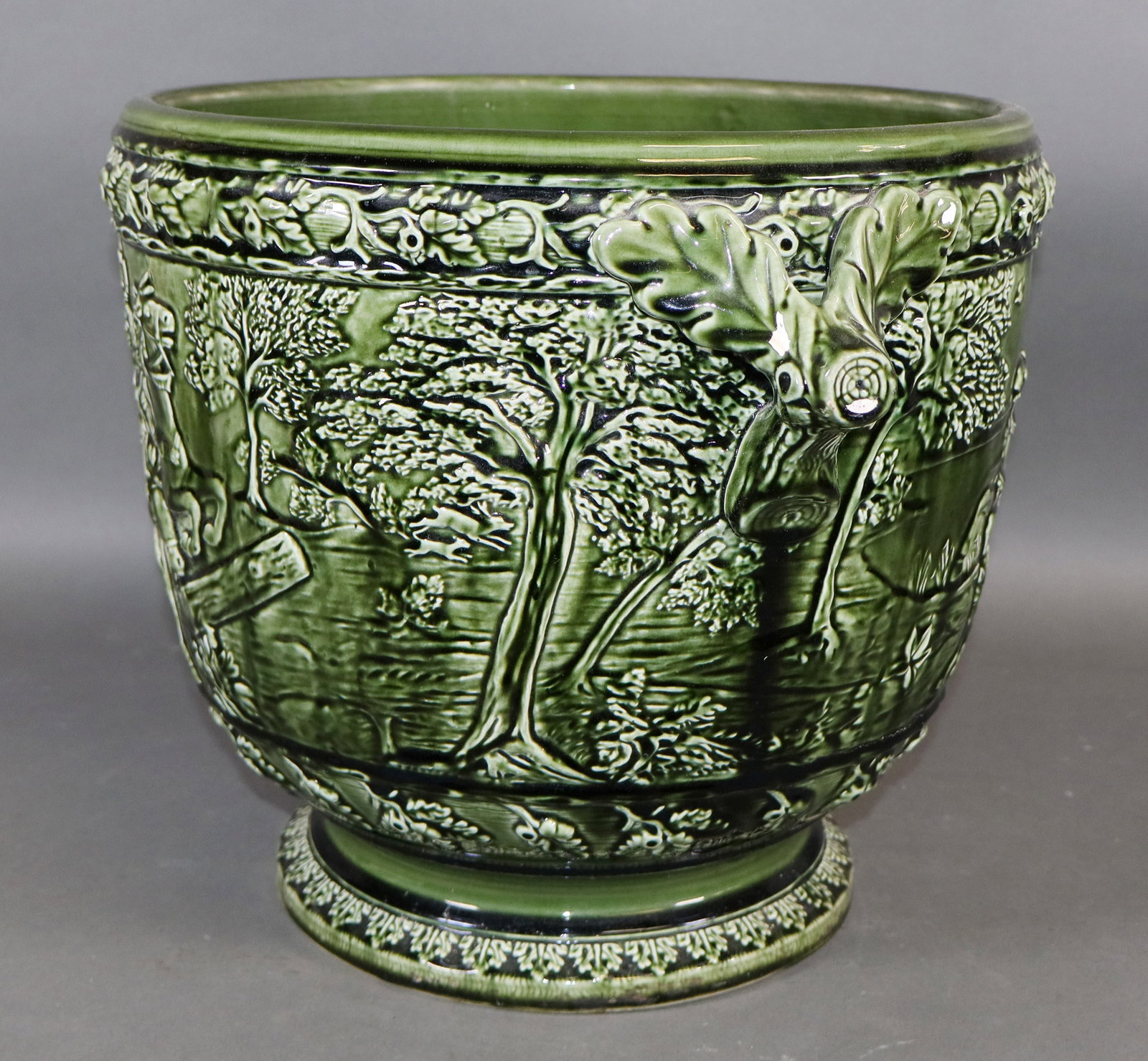 French glazed ceramic cache pot - 7