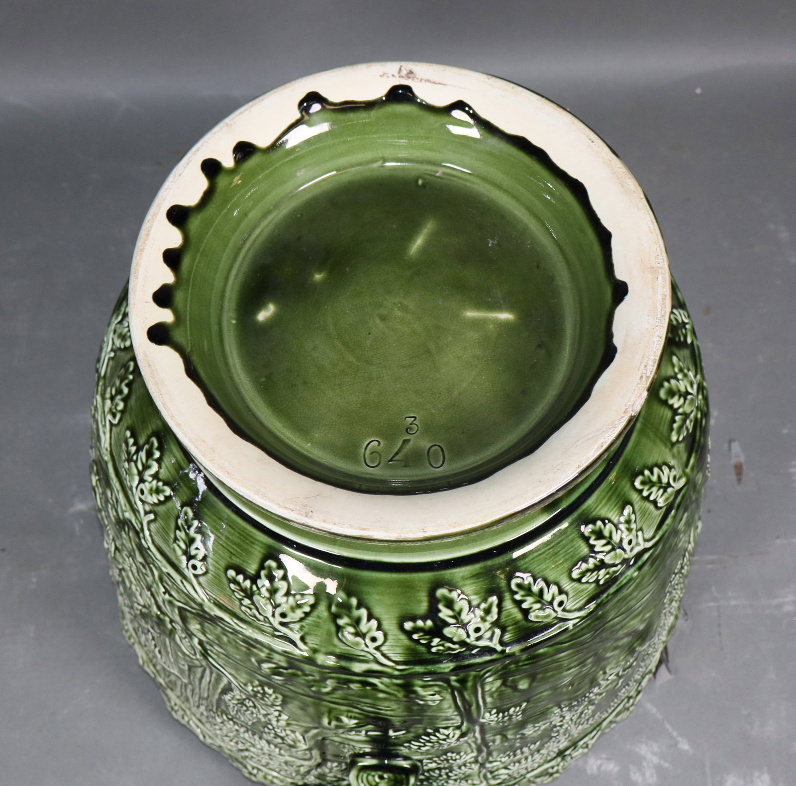 French glazed ceramic cache pot - 8