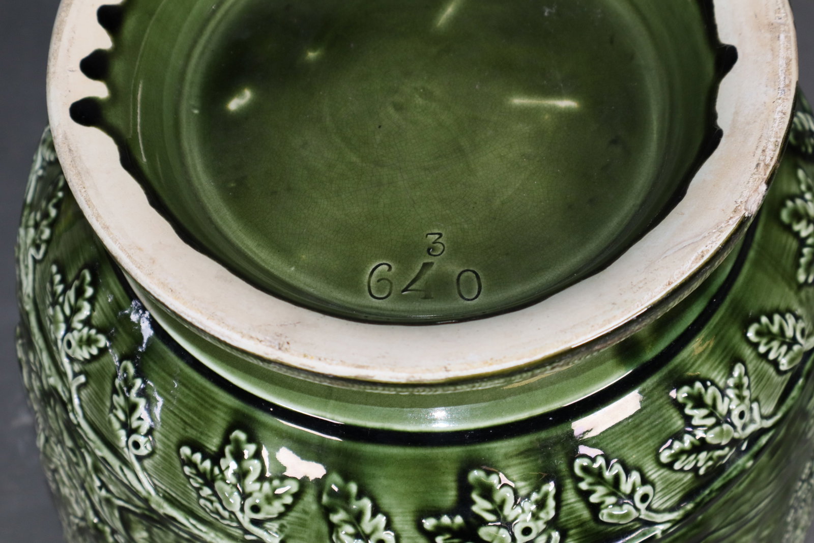 French glazed ceramic cache pot - 9