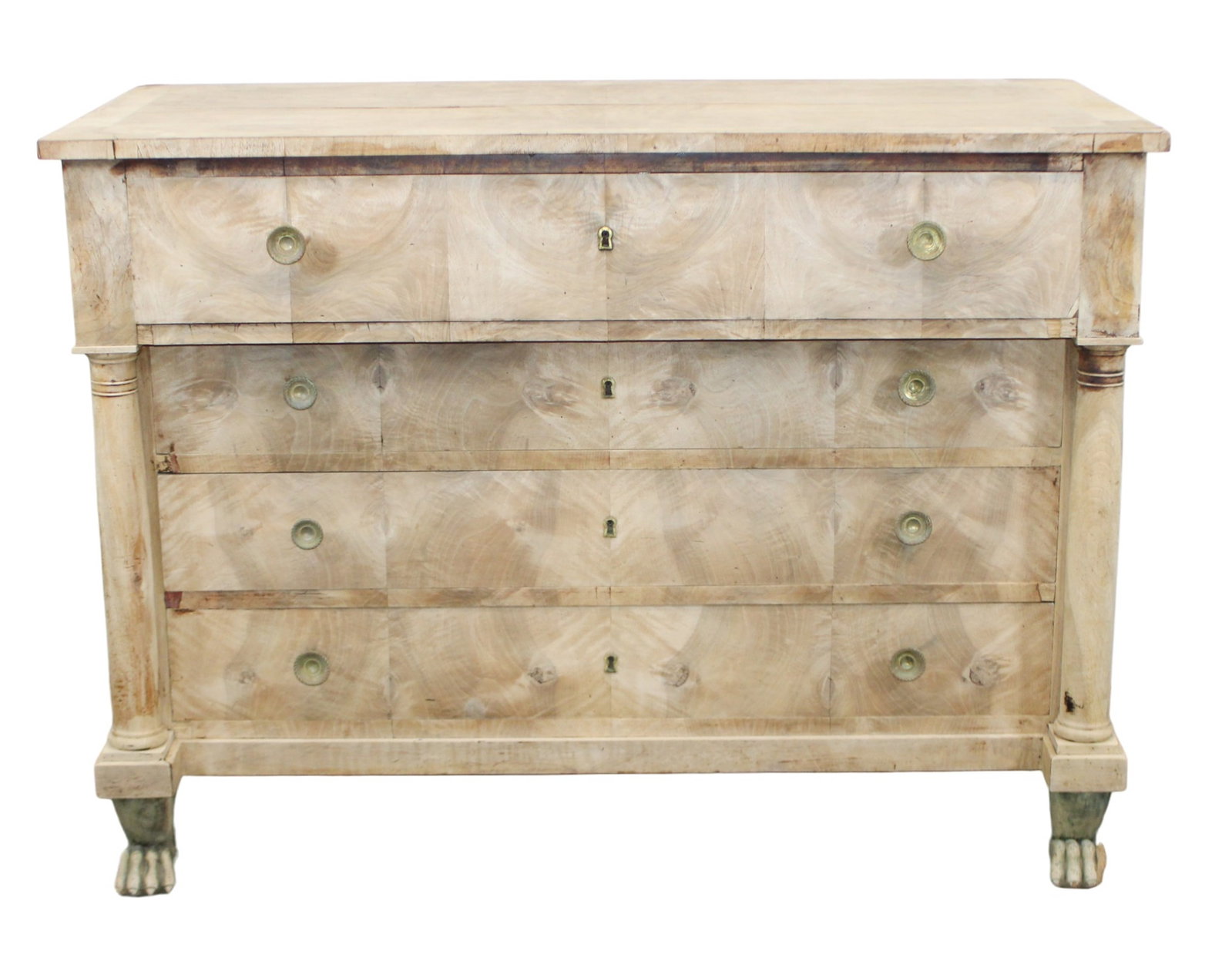 French Empire commode in bleached burled walnut (1 of 9)