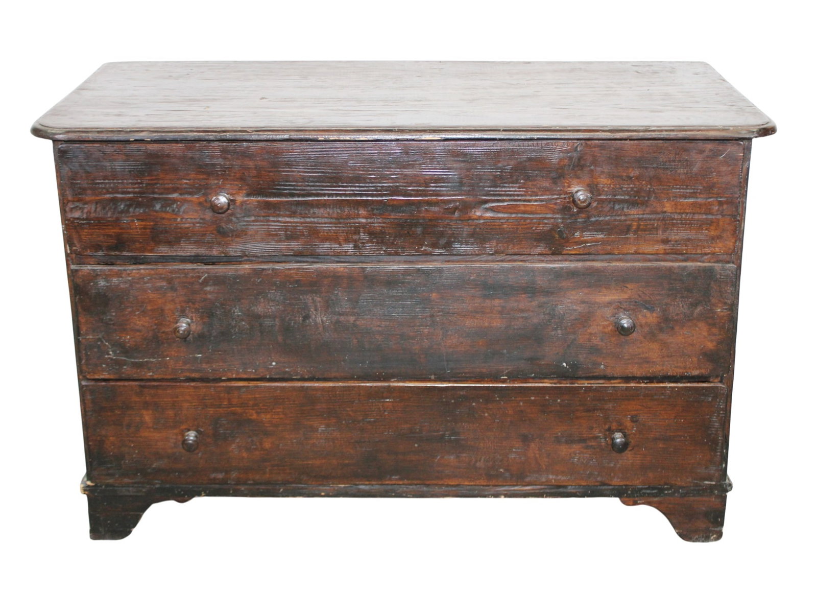 French lacquered pine 3 drawer commode (1 of 6)