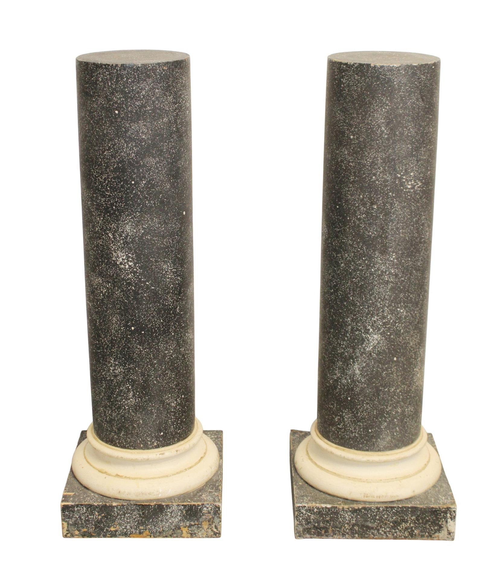 Pair of Italian painted cylinder form pedestal (1 of 7)