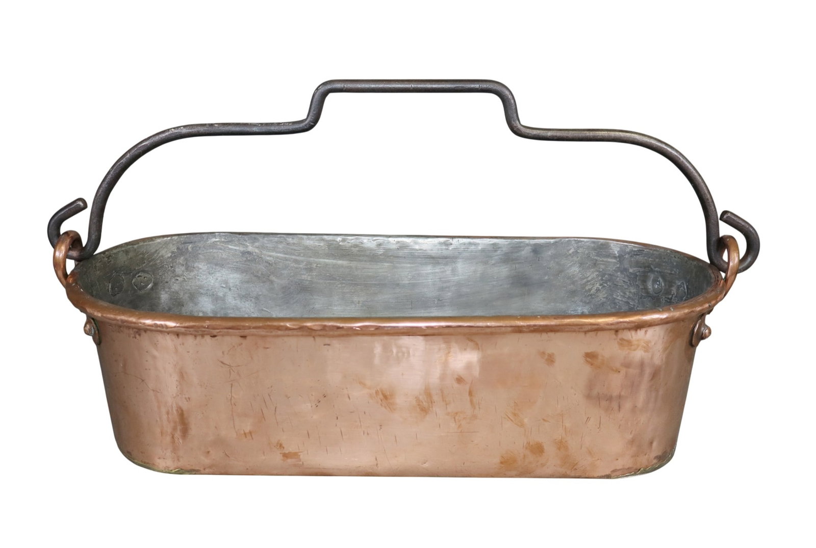 French copper fish poacher with iron handle (1 of 8)