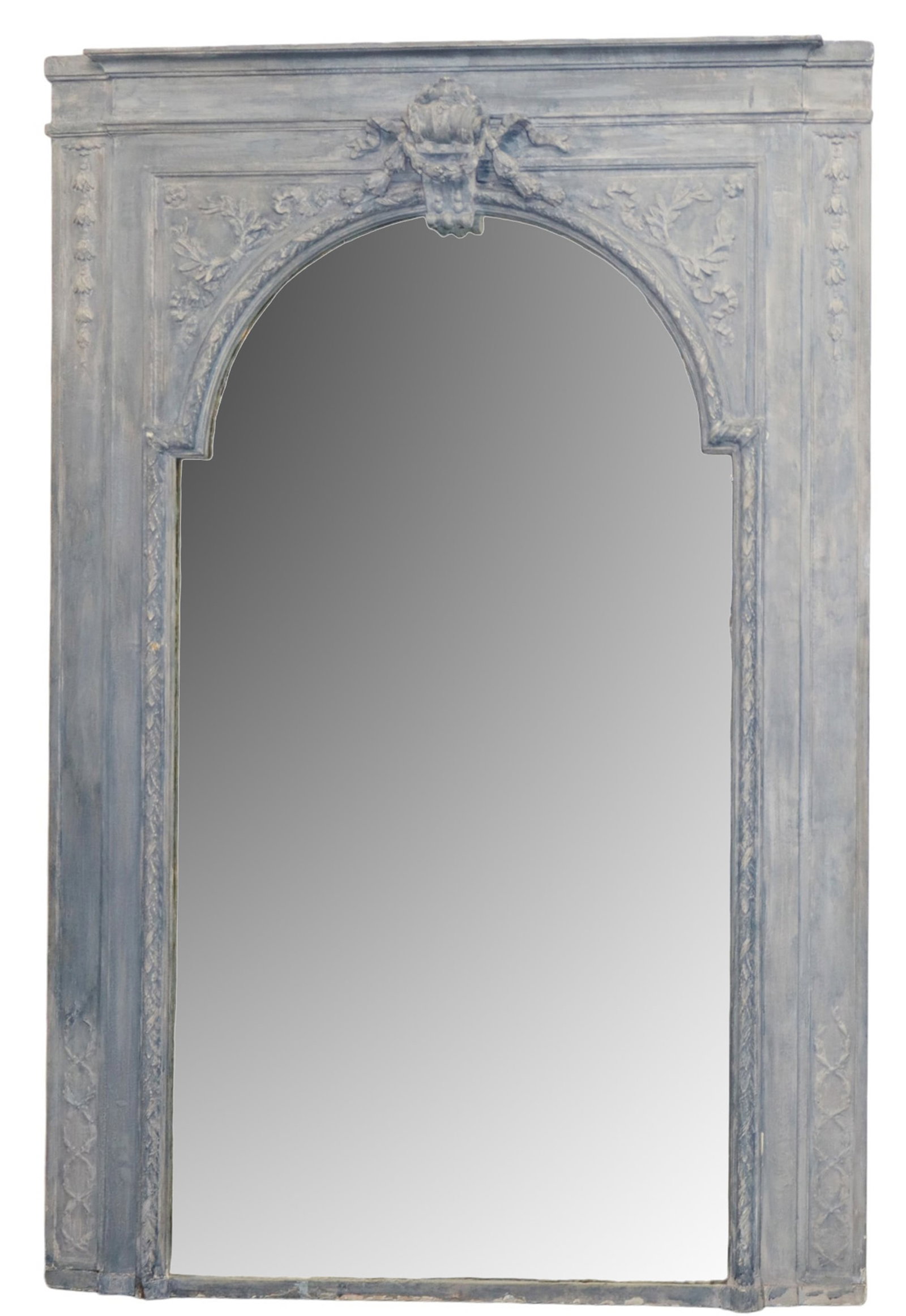 French Louis XV trumeau mirror with painted finish (1 of 9)