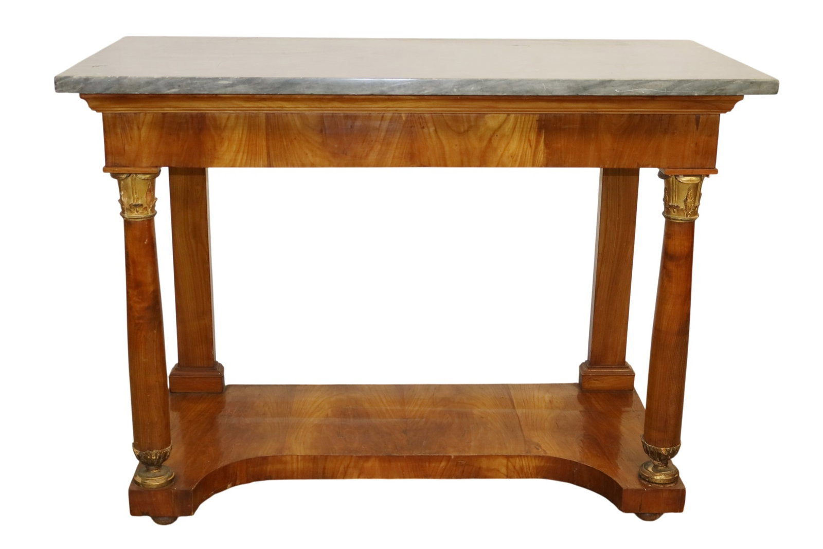 French Empire console in mahogany with marble top and gilt detail (1 of 9)