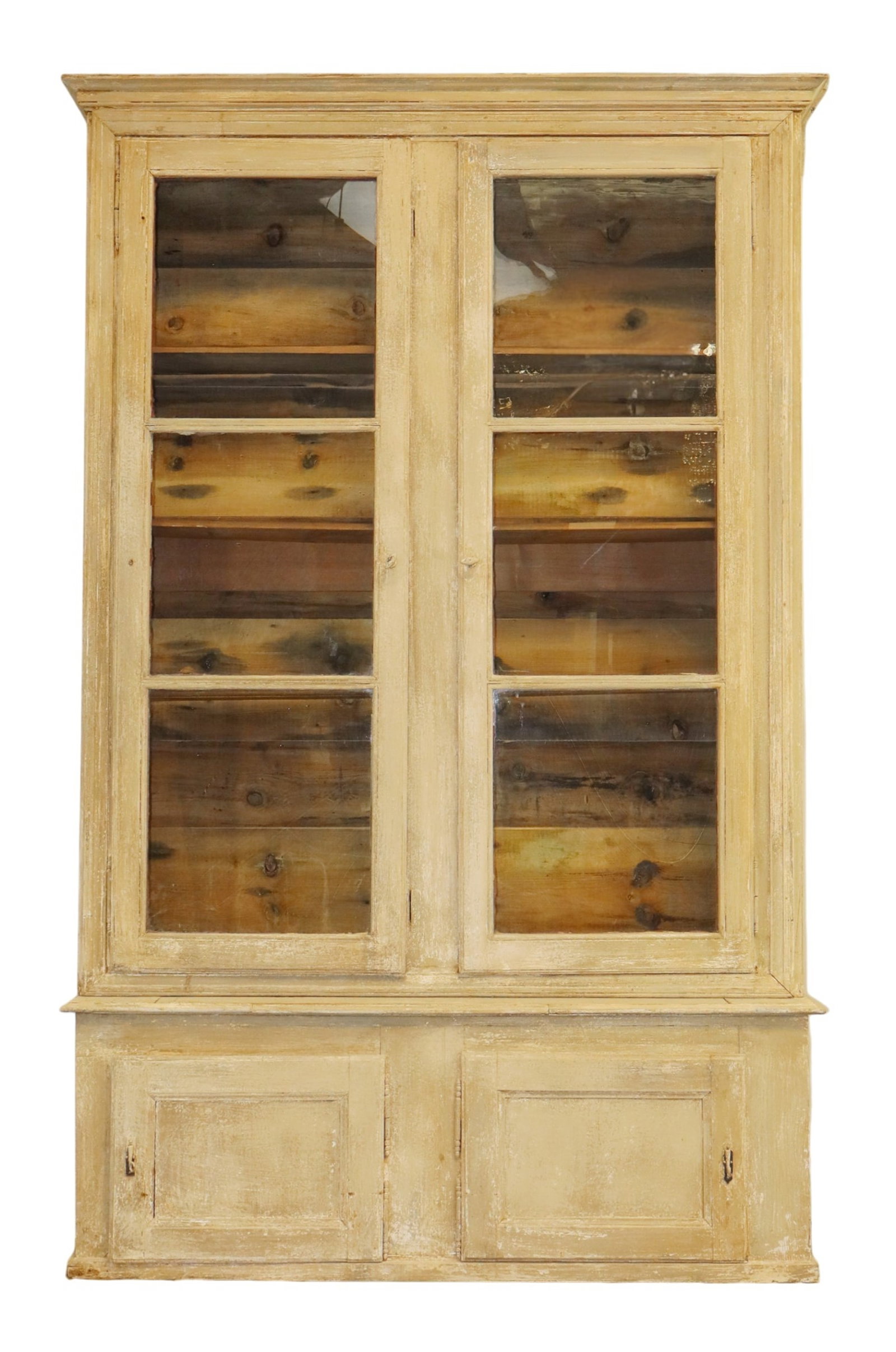 French 2 door bookcase in pine with painted finish (1 of 6)