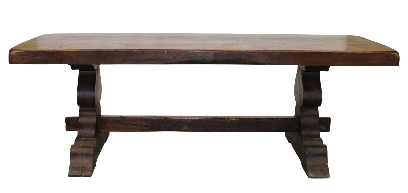 French oak trestle table with massive top (1 of 10)