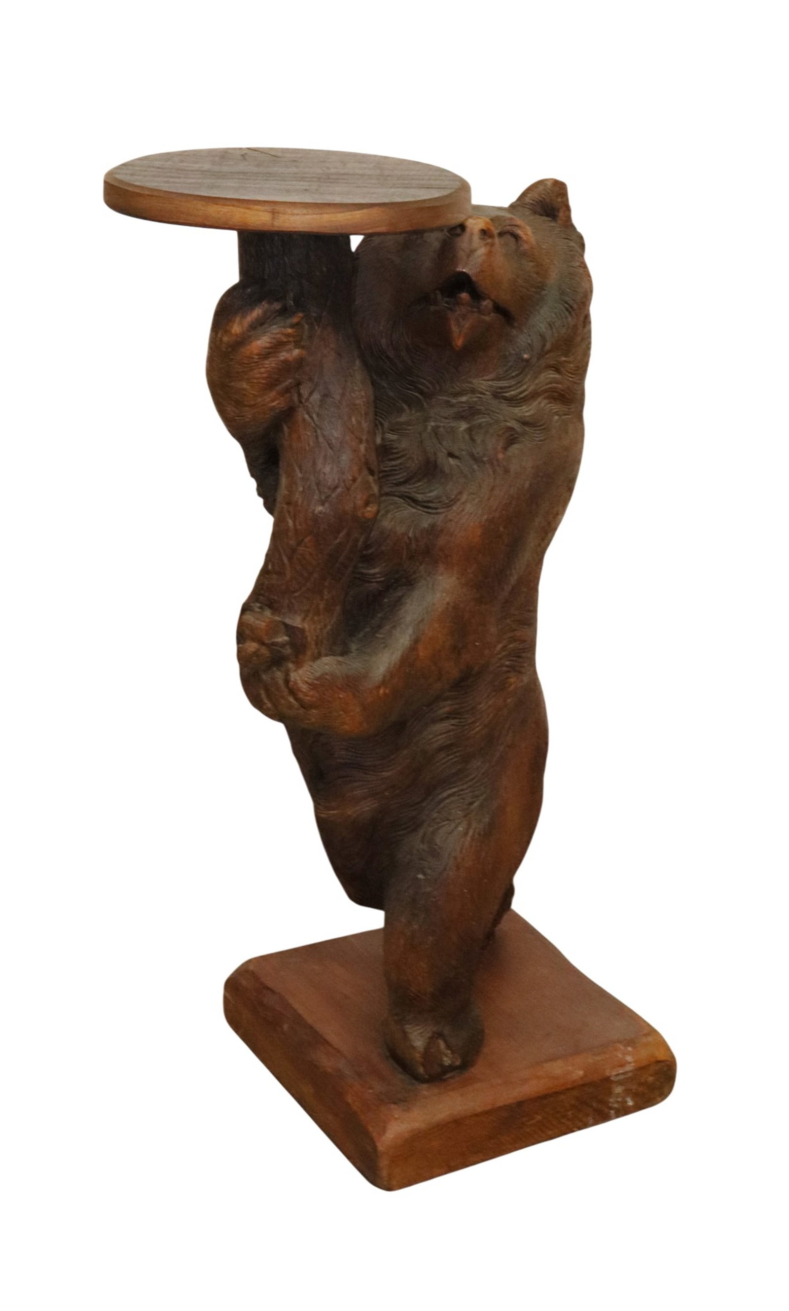 Black Forest carved walnut figural bear side table (1 of 6)