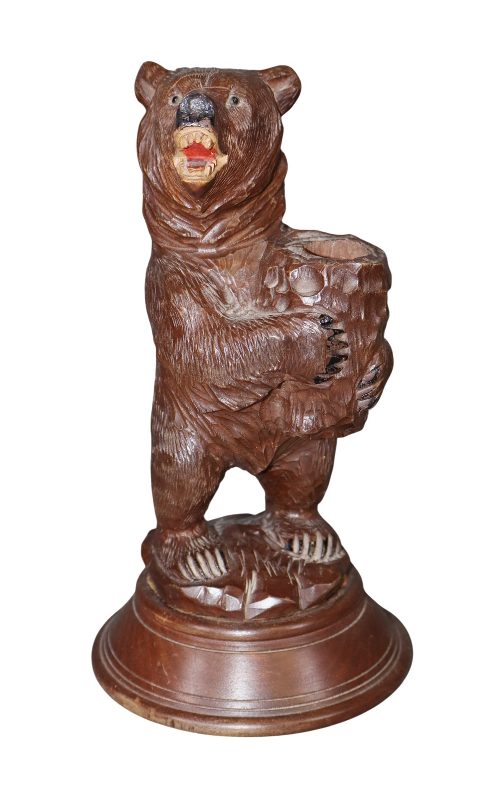 French Black Forest carved walnut bear figurine (1 of 5)