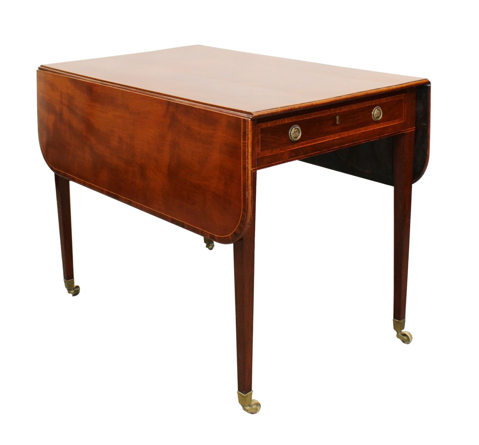 English drop side Pembroke table on tapered legs (1 of 10)