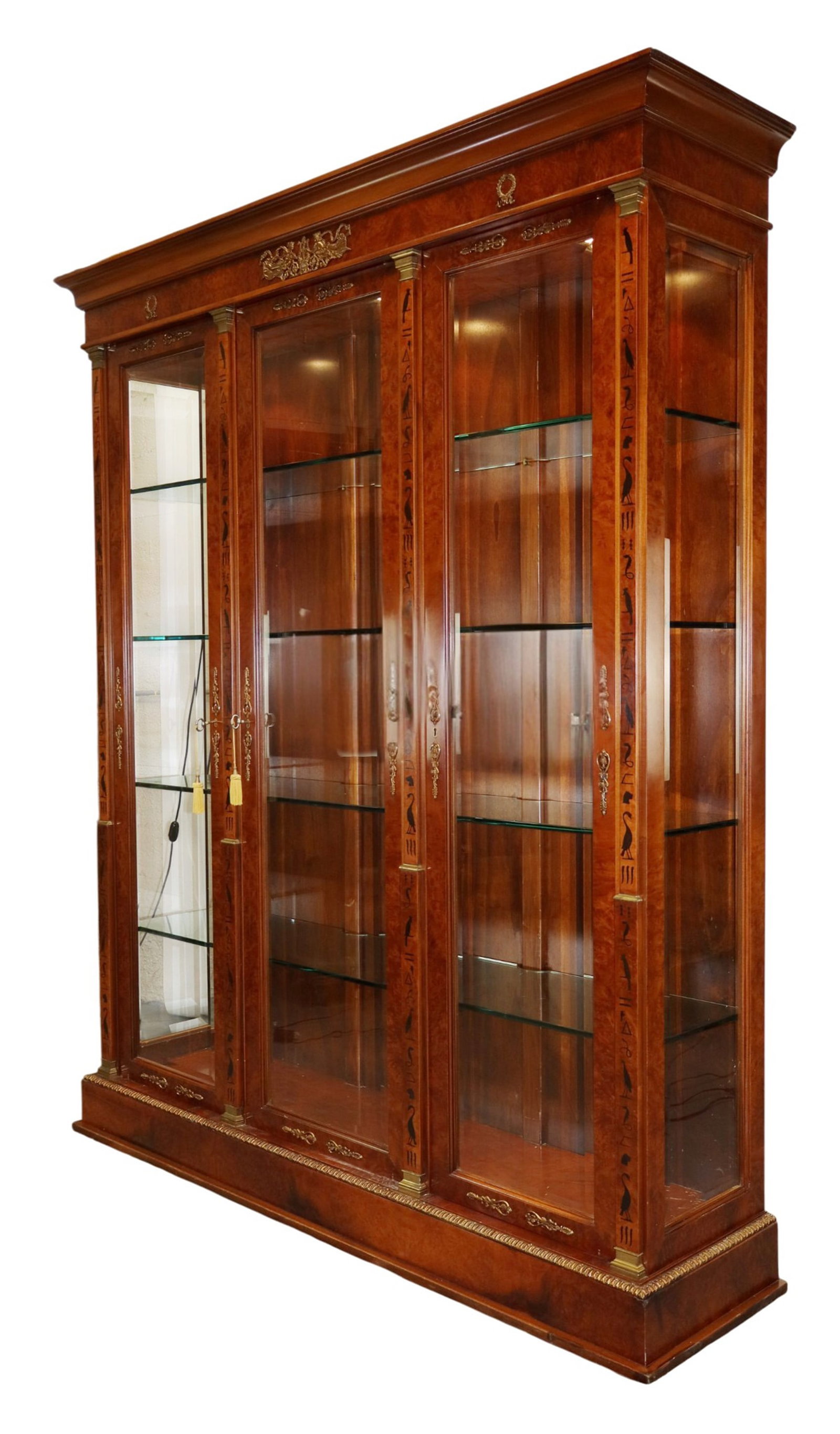 Hilda Flack Egyptian Revival style 3 door bookcase (1 of 11)