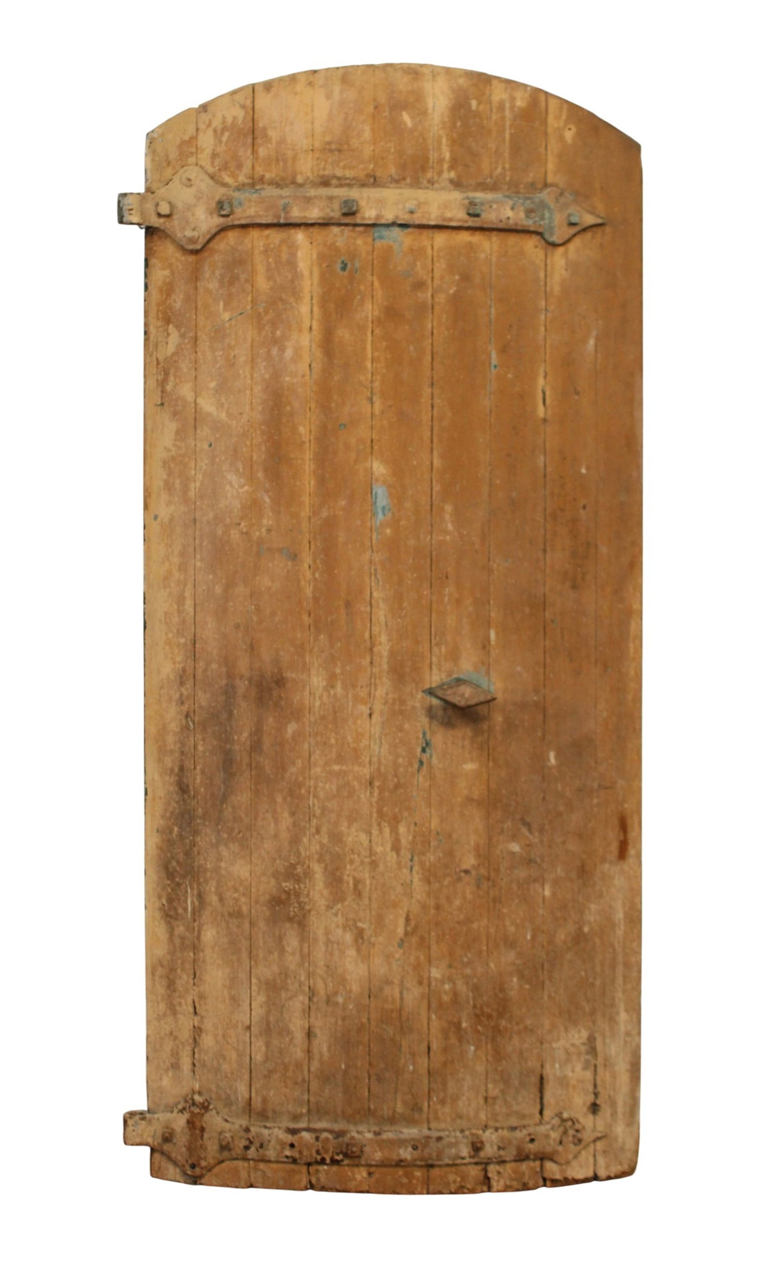 French curved cellar door with iron strapping and an arched top (1 of 6)