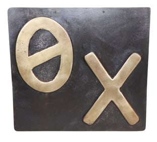 Bronze on steel Theta Chi Fraternity sign