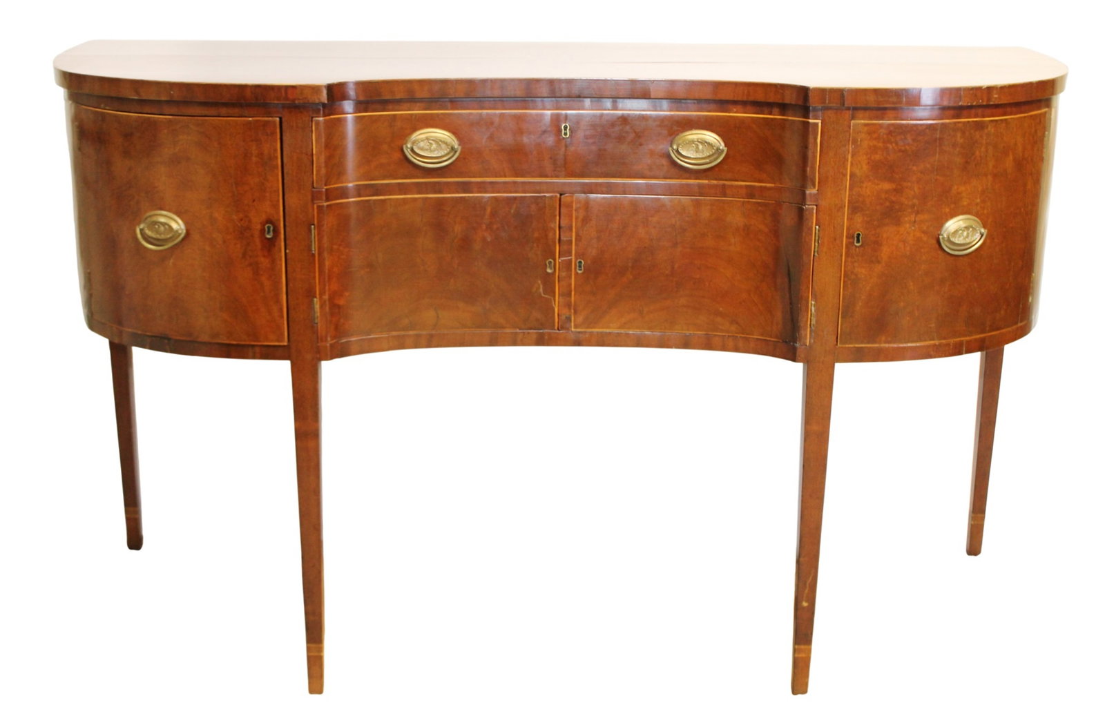 American Federal curved front sideboard on tapered legs (1 of 11)