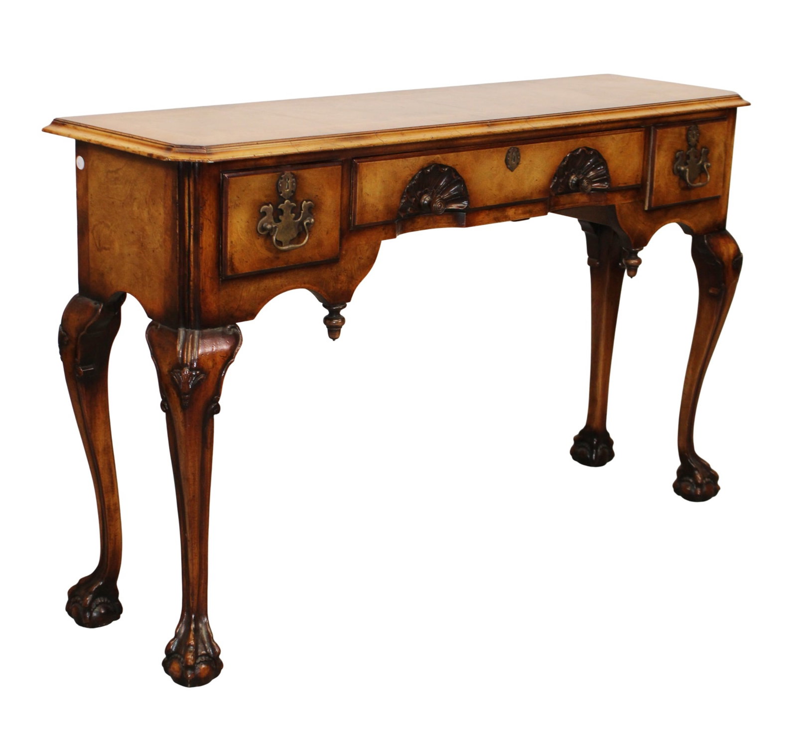 Chippendale style 3 drawer console table (1 of 8)