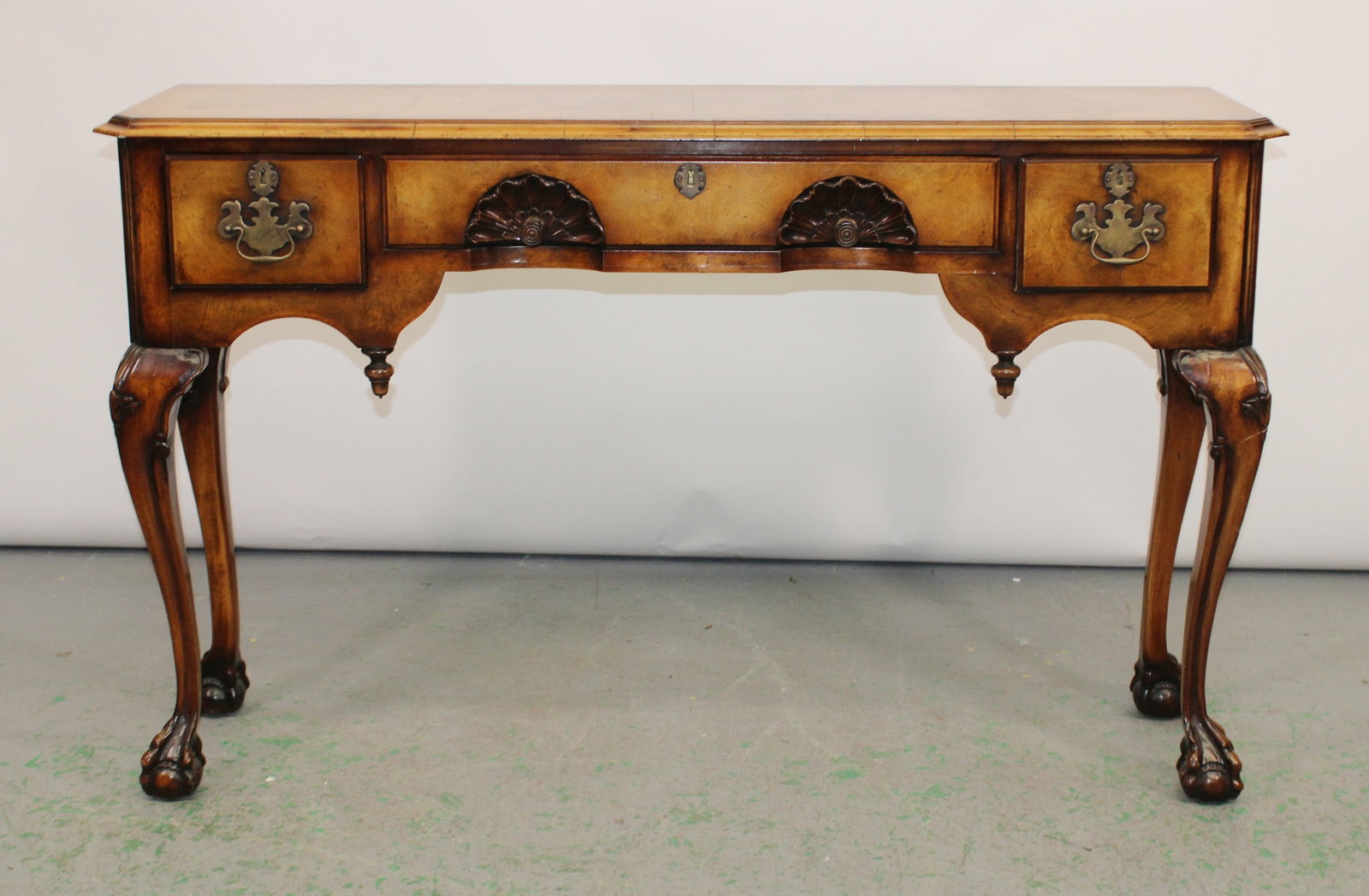 Chippendale style 3 drawer console table - 3