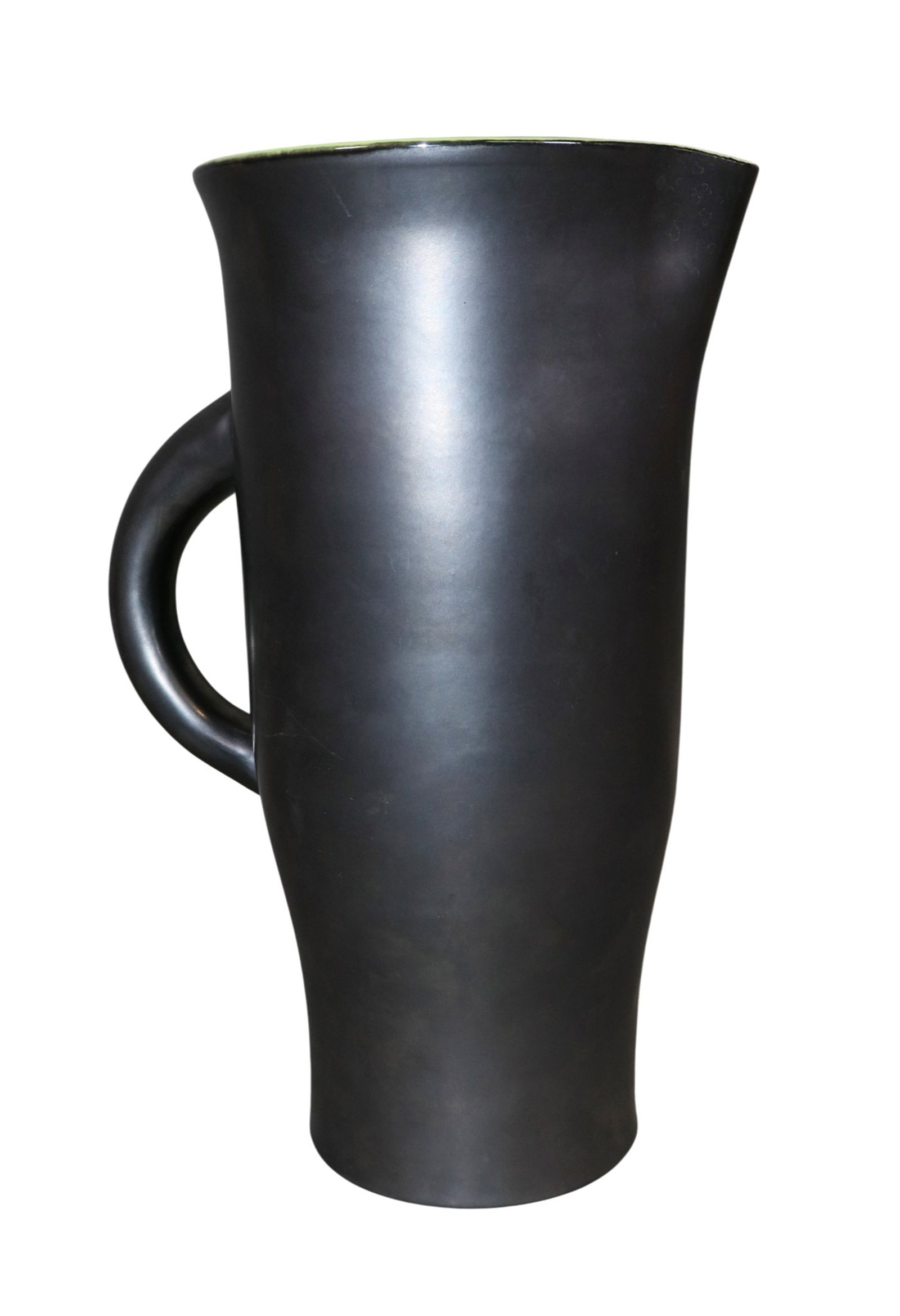 1950s French ceramic pitcher by Elchinger: 1950s French ceramic pitcher by Elchinger. 10 1/4"h x 5"w x 7 1/4"d. Weight: 3lbs