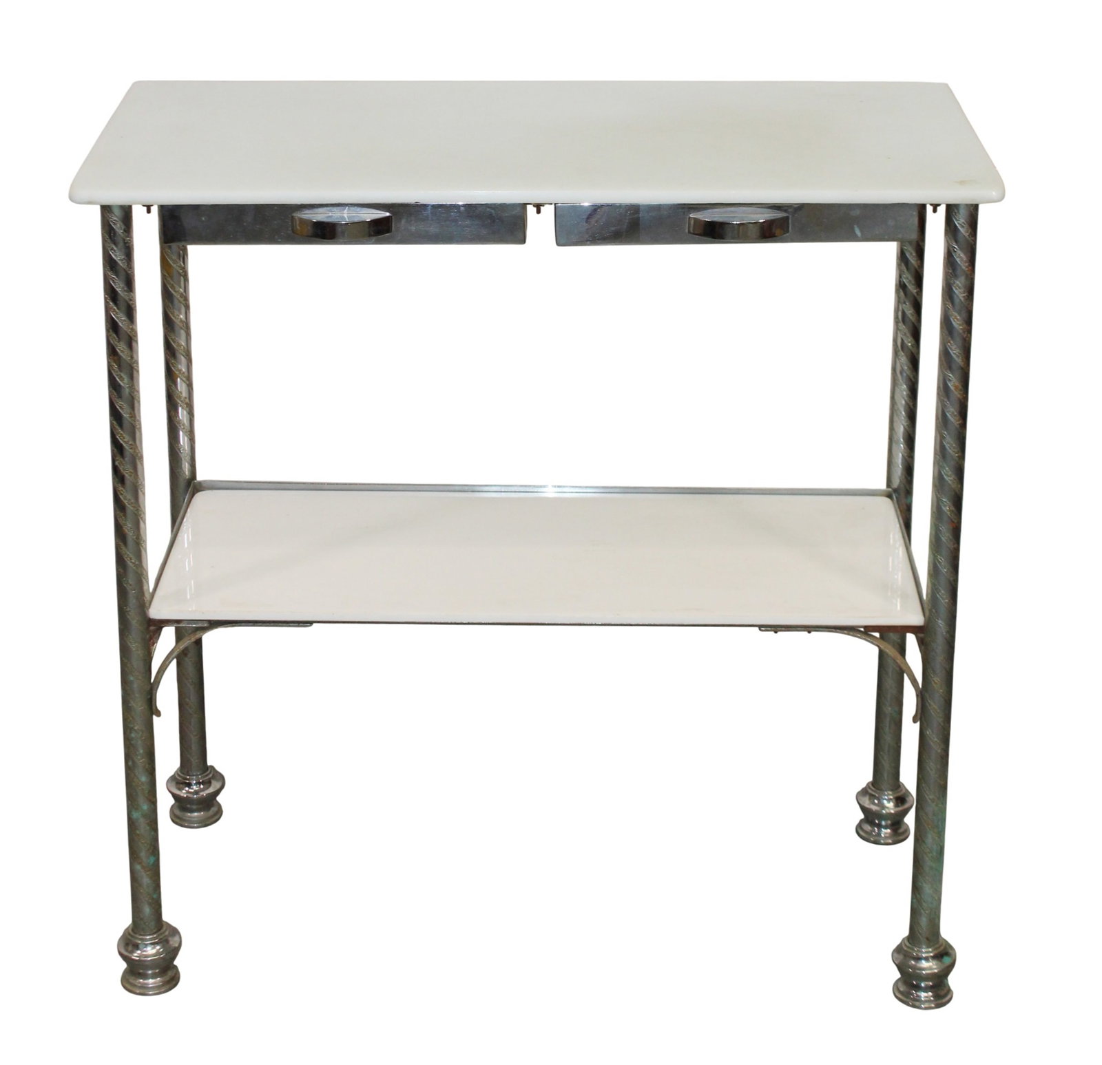 French mid century chrome and glass dental table (1 of 7)