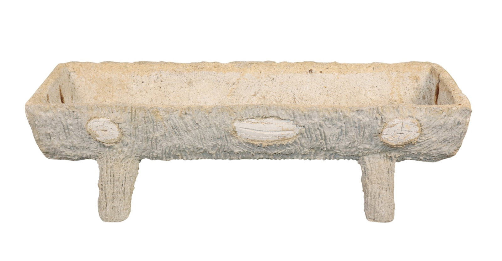 French faux bois concrete jardiniere in the form of a log (1 of 5)