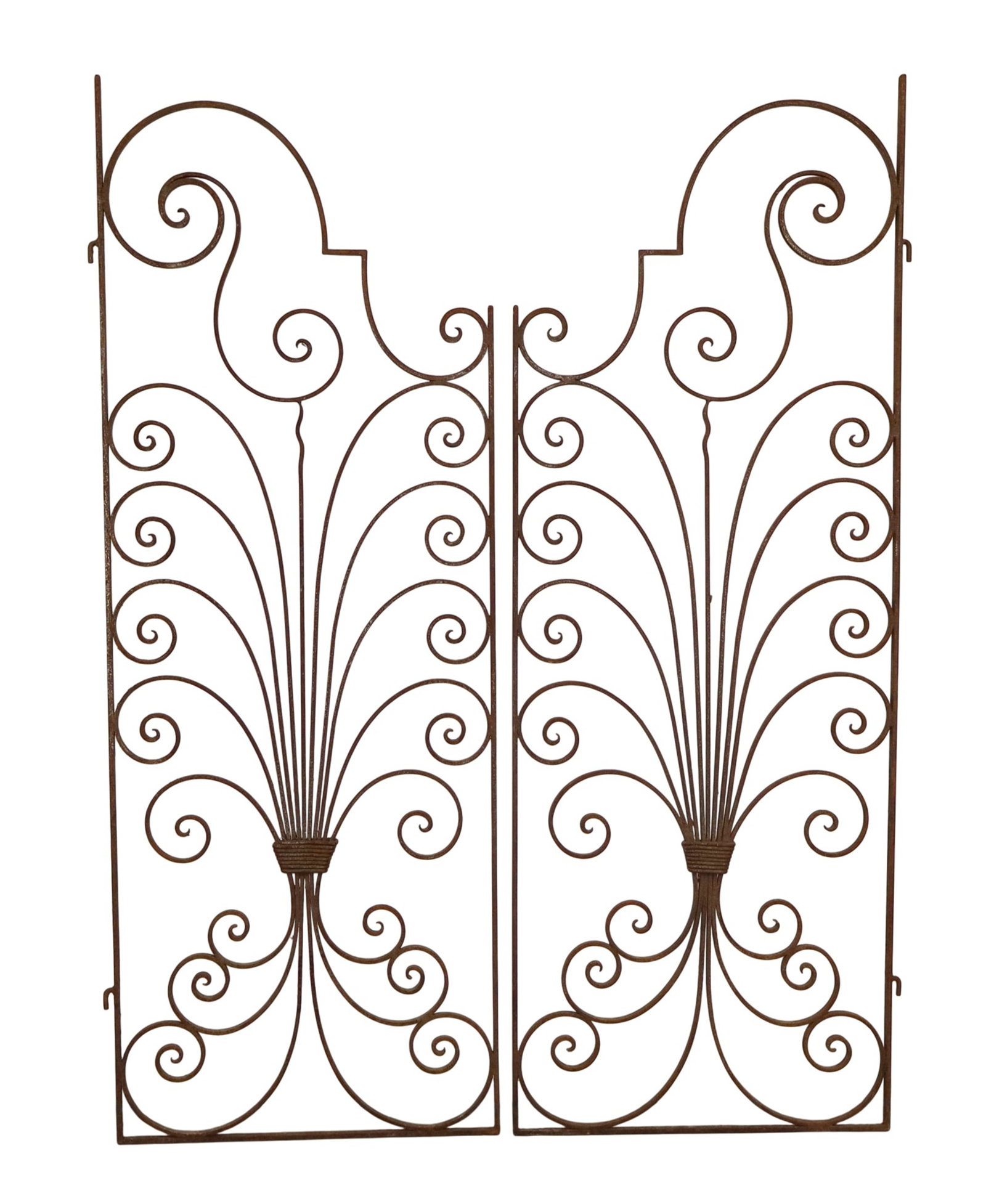 Pair of French iron gates with scroll design (1 of 5)