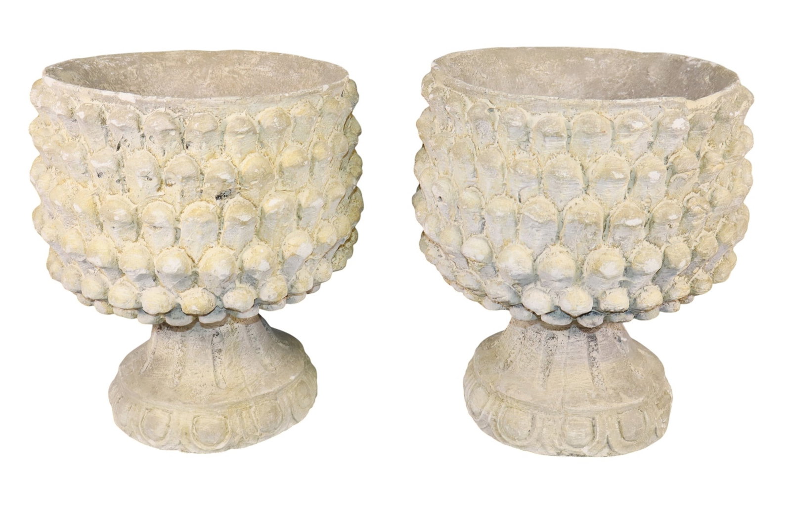 Pair of Italian cut stone urns from Sicily (1 of 5)