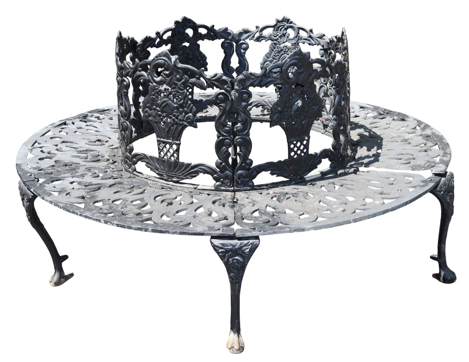 Cast aluminum circular garden bench (1 of 6)