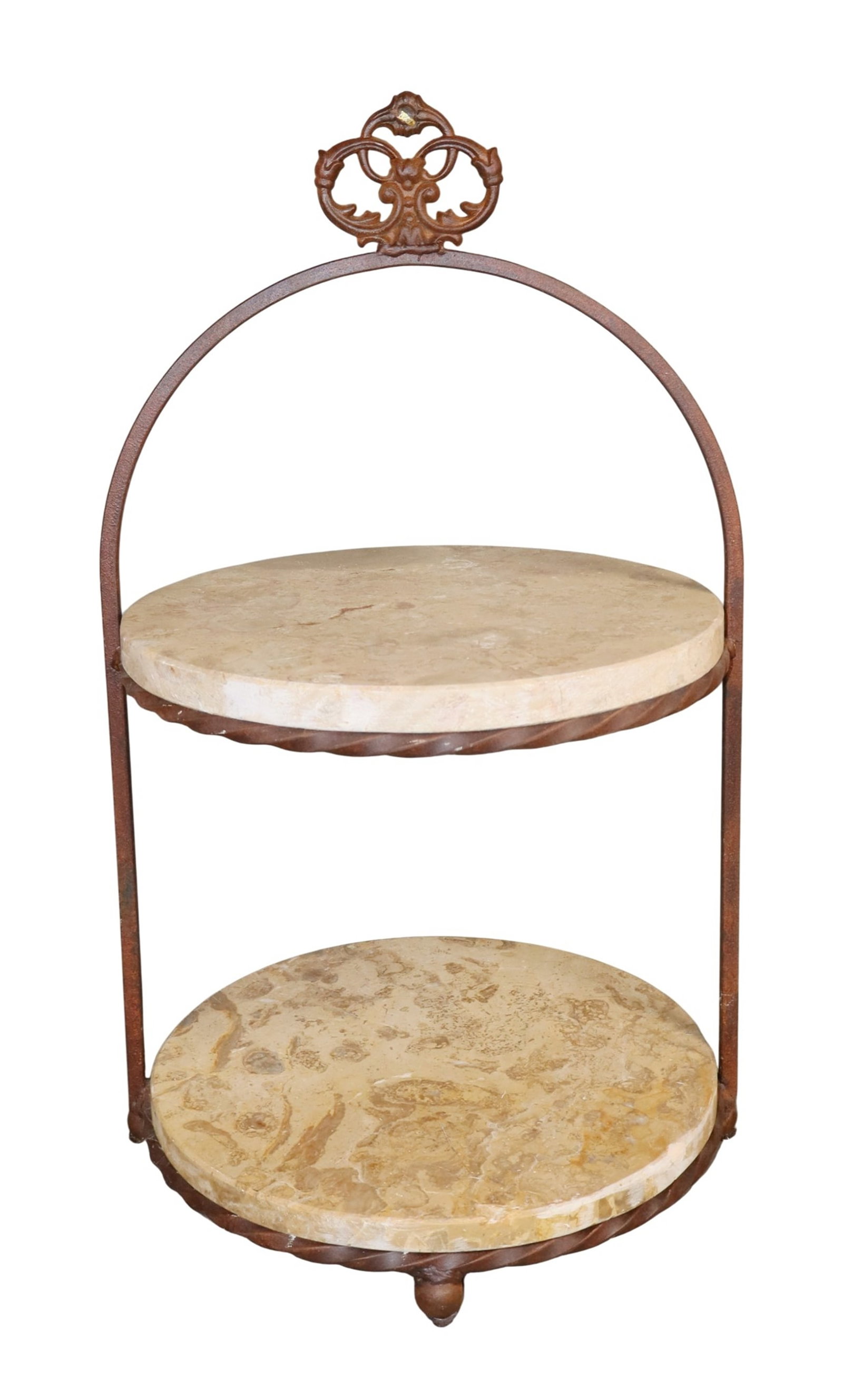 Iron and marble two tier table top pastry server (1 of 6)