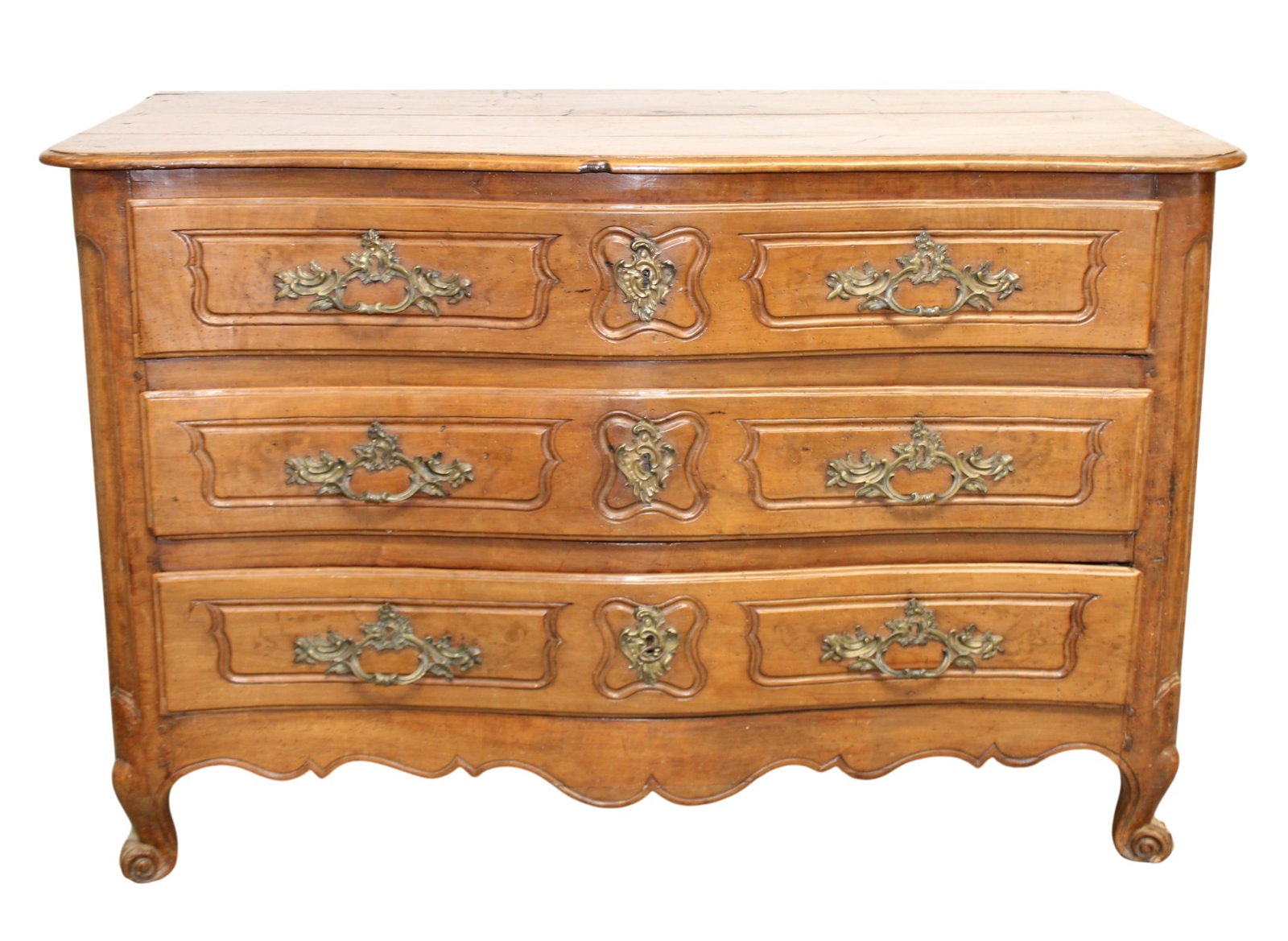 French Louis XV Provincial 3 drawer commode in walnut (1 of 9)