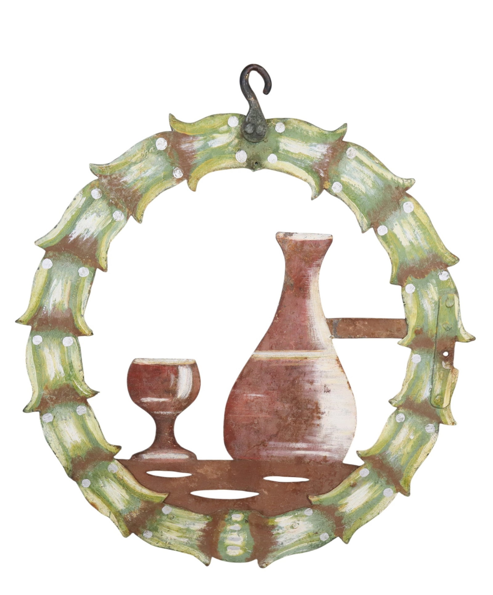 French double sided painted iron wine trade sign (1 of 5)