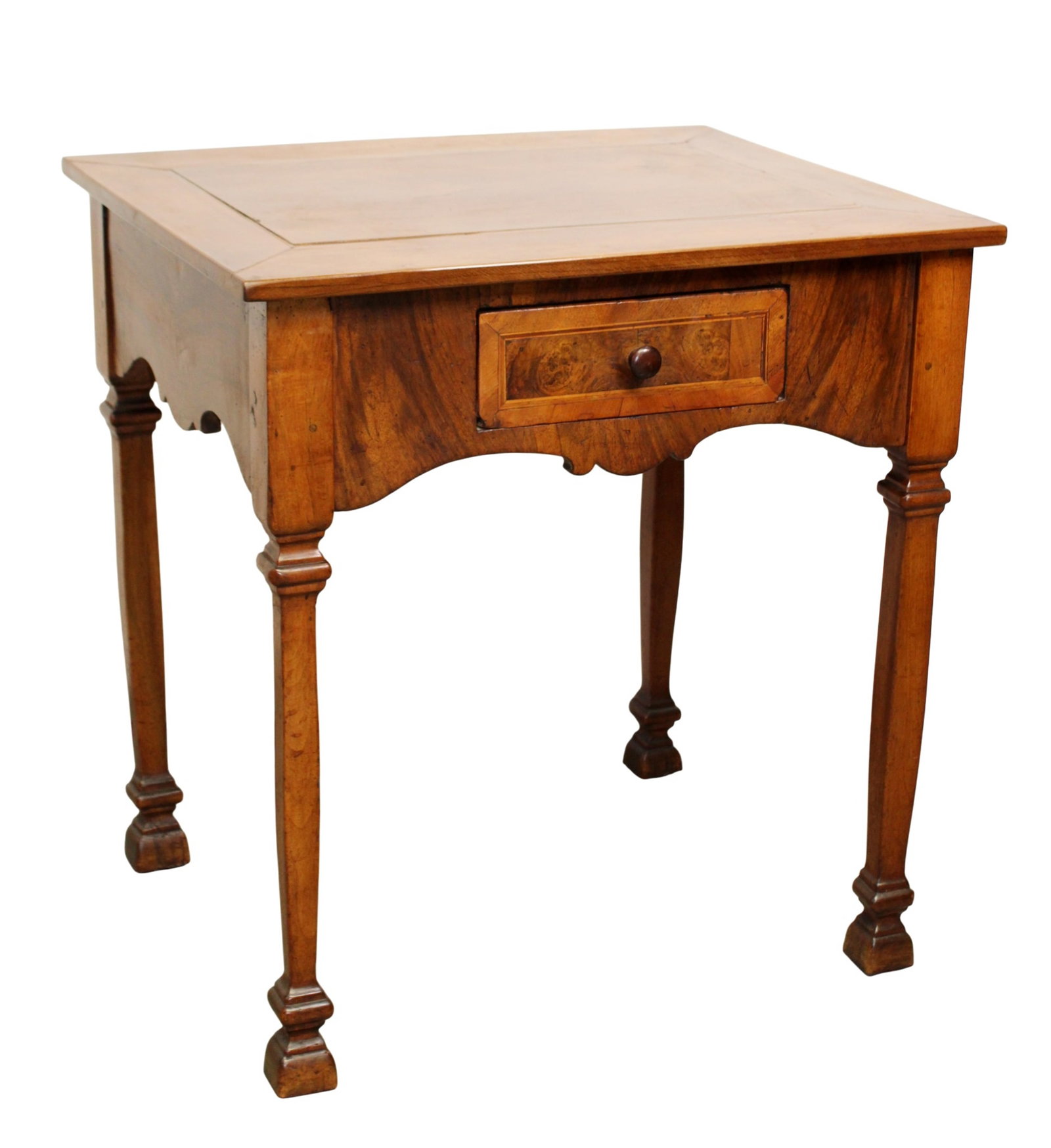 French side table in walnut with shaped apron (1 of 7)