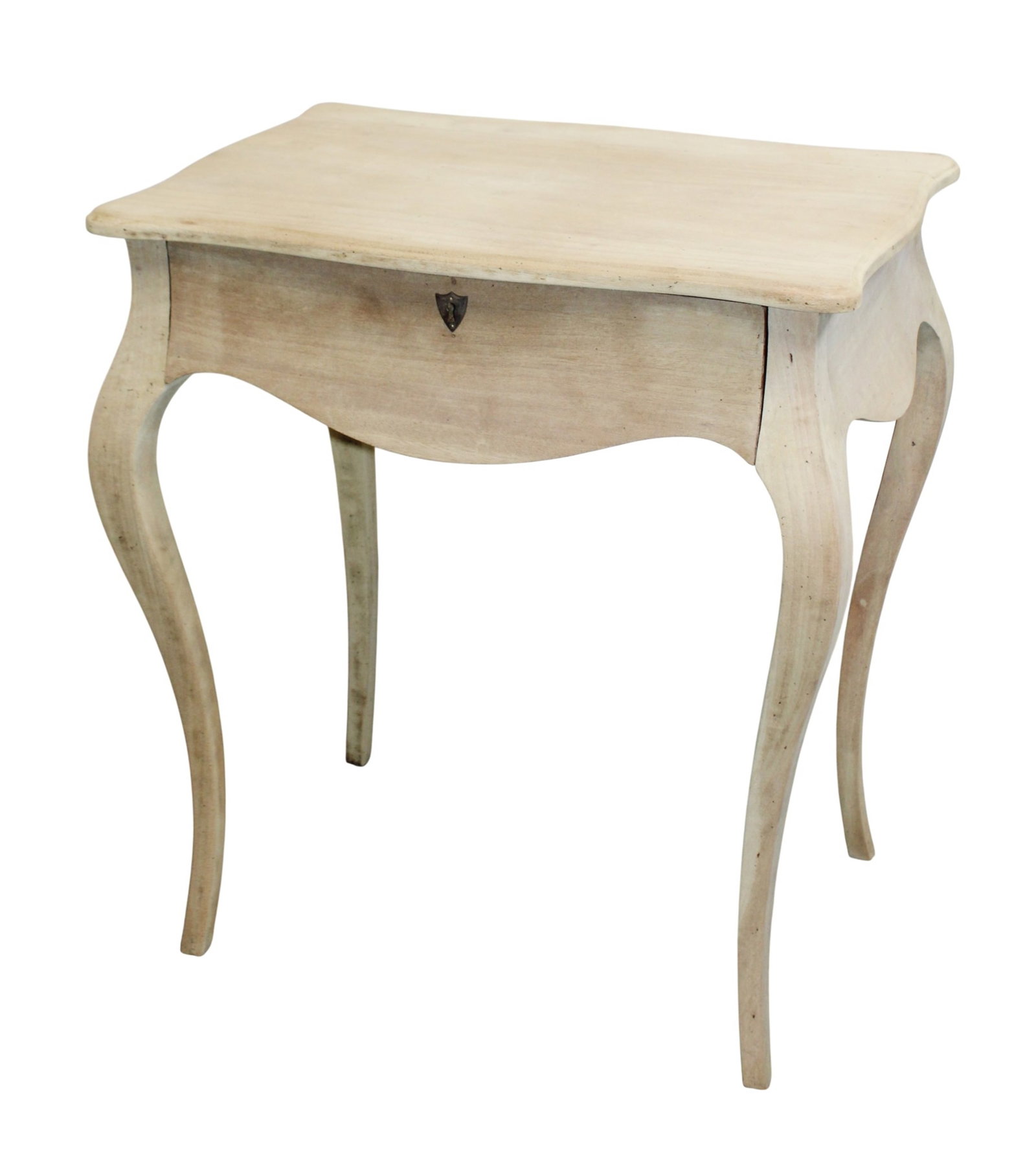 French Provincial single drawer side table in bleached walnut (1 of 6)