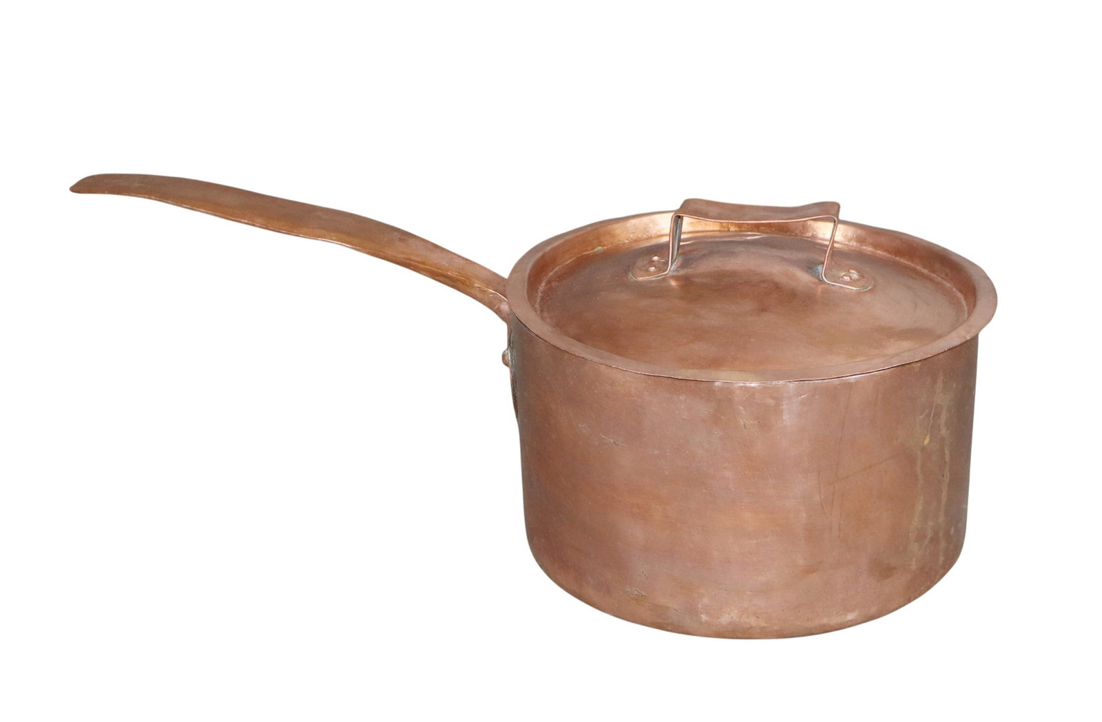 French hammered copper pot with lid and copper handle (1 of 7)