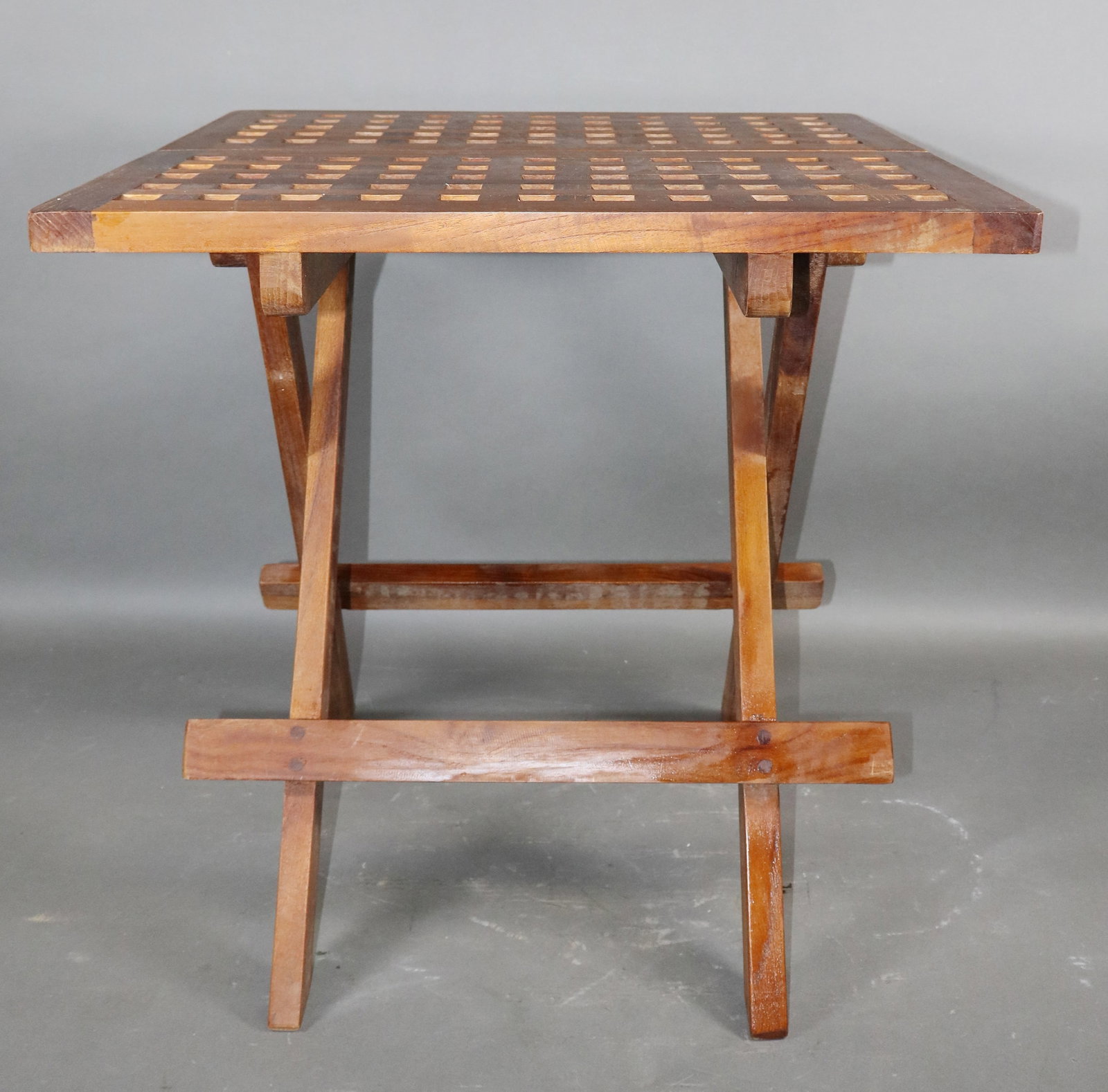 French teak folding side table - 4