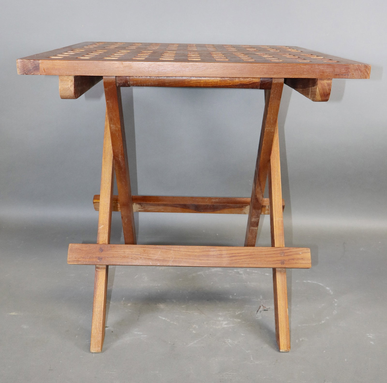 French teak folding side table - 5