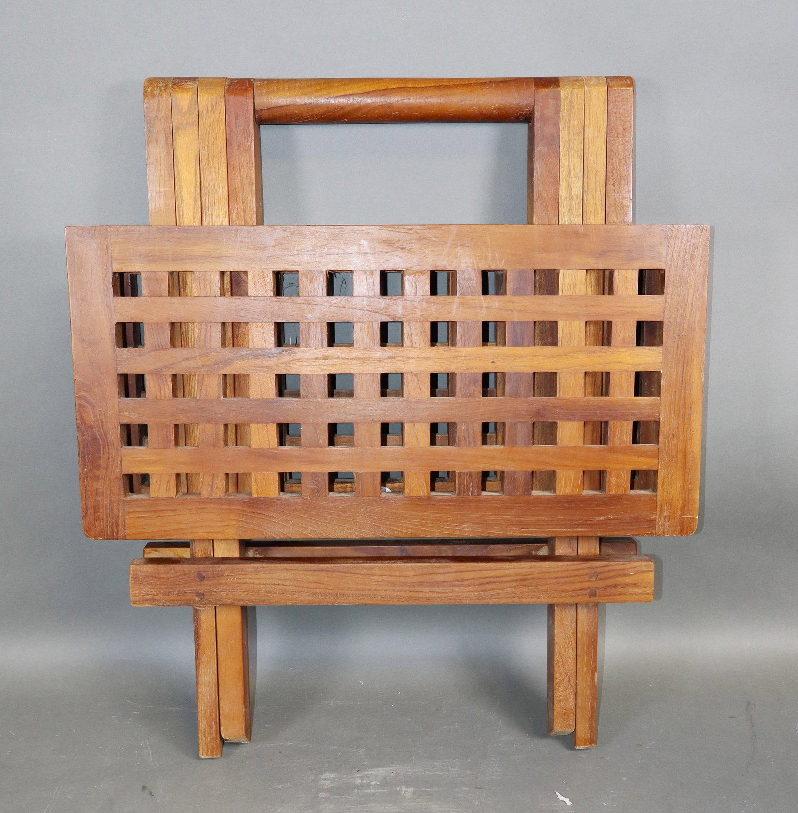 French teak folding side table - 6