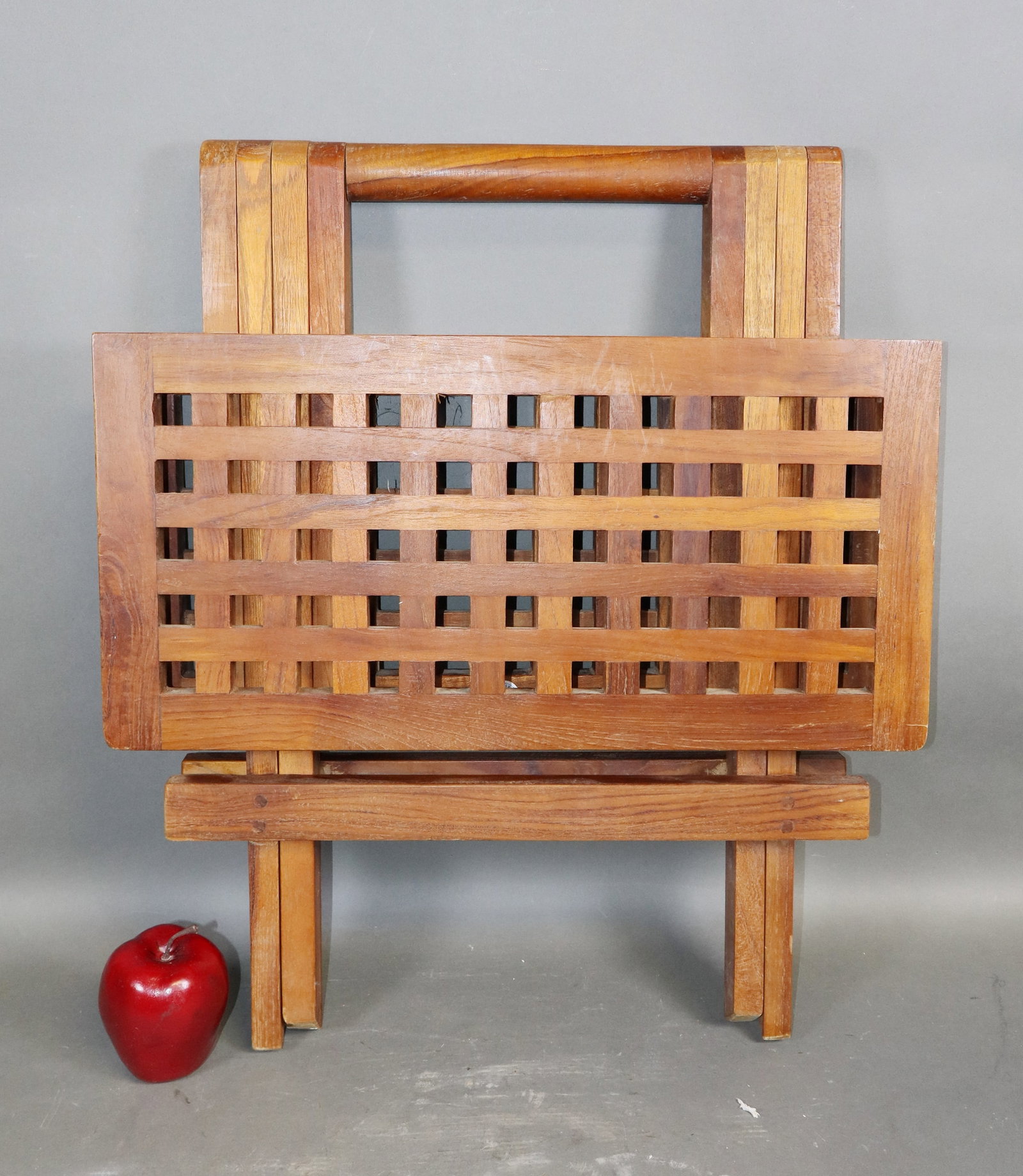 French teak folding side table - 7