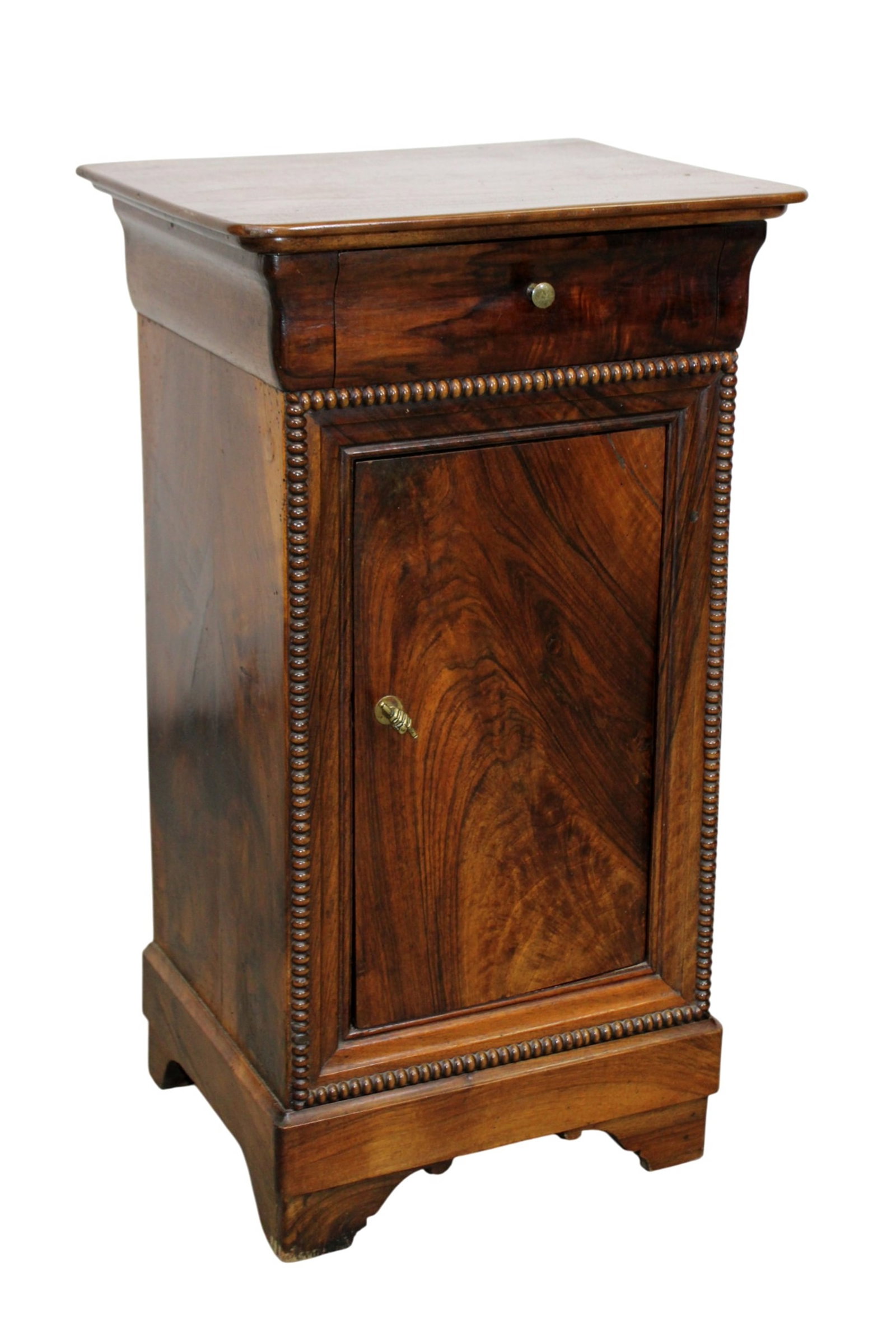 French single door chevet in walnut and burled walnut (1 of 6)