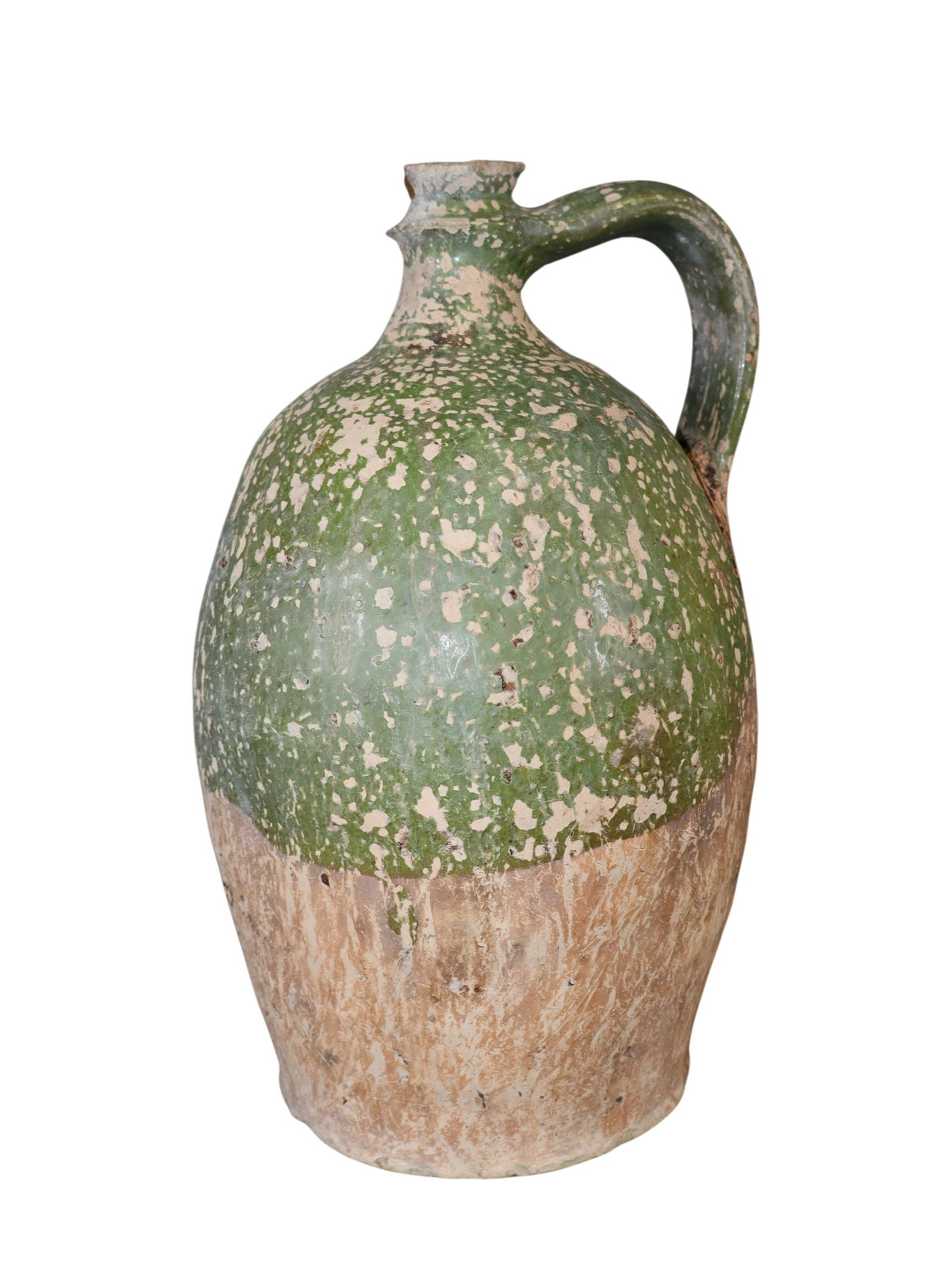 French glazed terra cotta cruche olive oil jug (1 of 7)