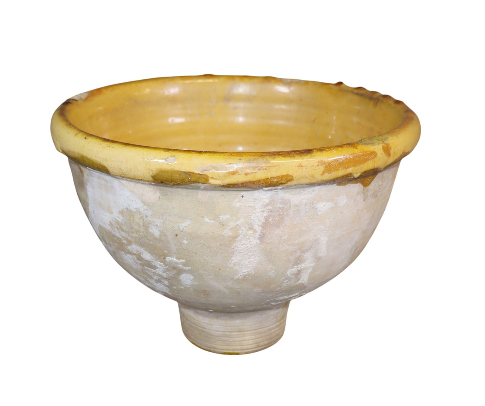French glazed terra cotta funnel in yellow (1 of 5)