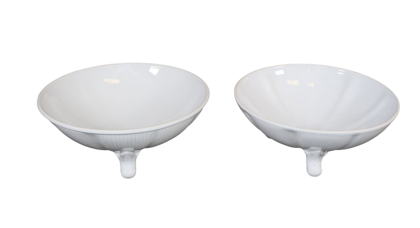 Pair of French Pillivuyt porcelain footed berry colanders (1 of 7)